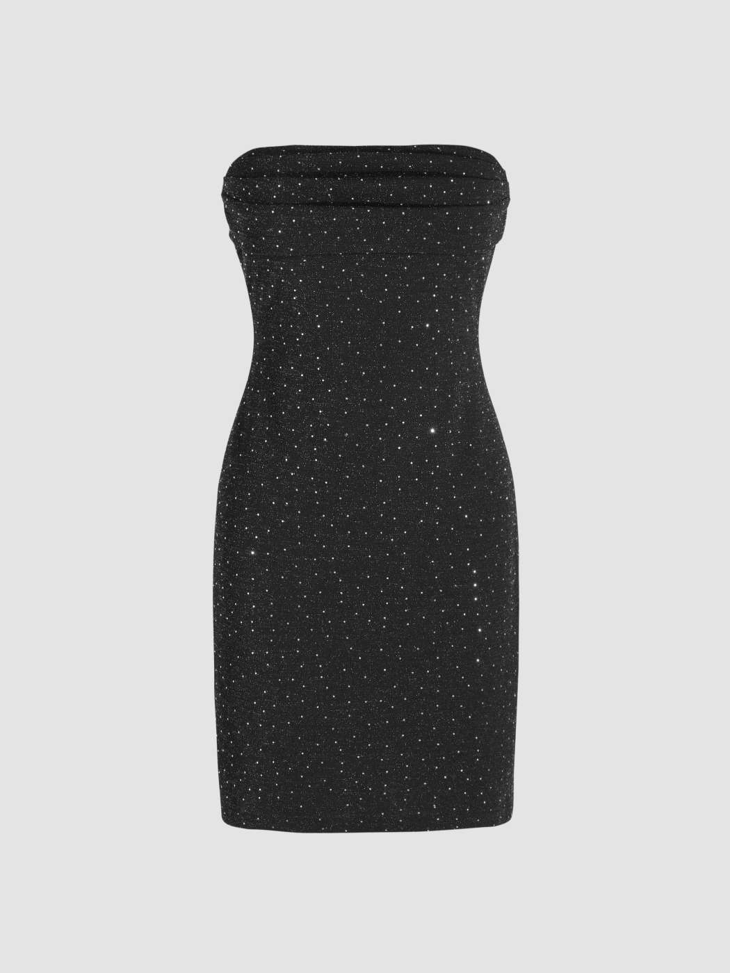 Tessuto in maglia Abito corto senza spalline in strass solido For