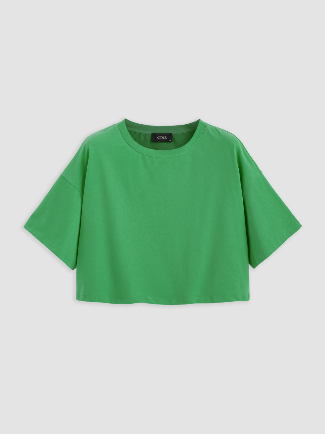 Rundhalsausschnitt Oversized Crop Top Kurve & Plus