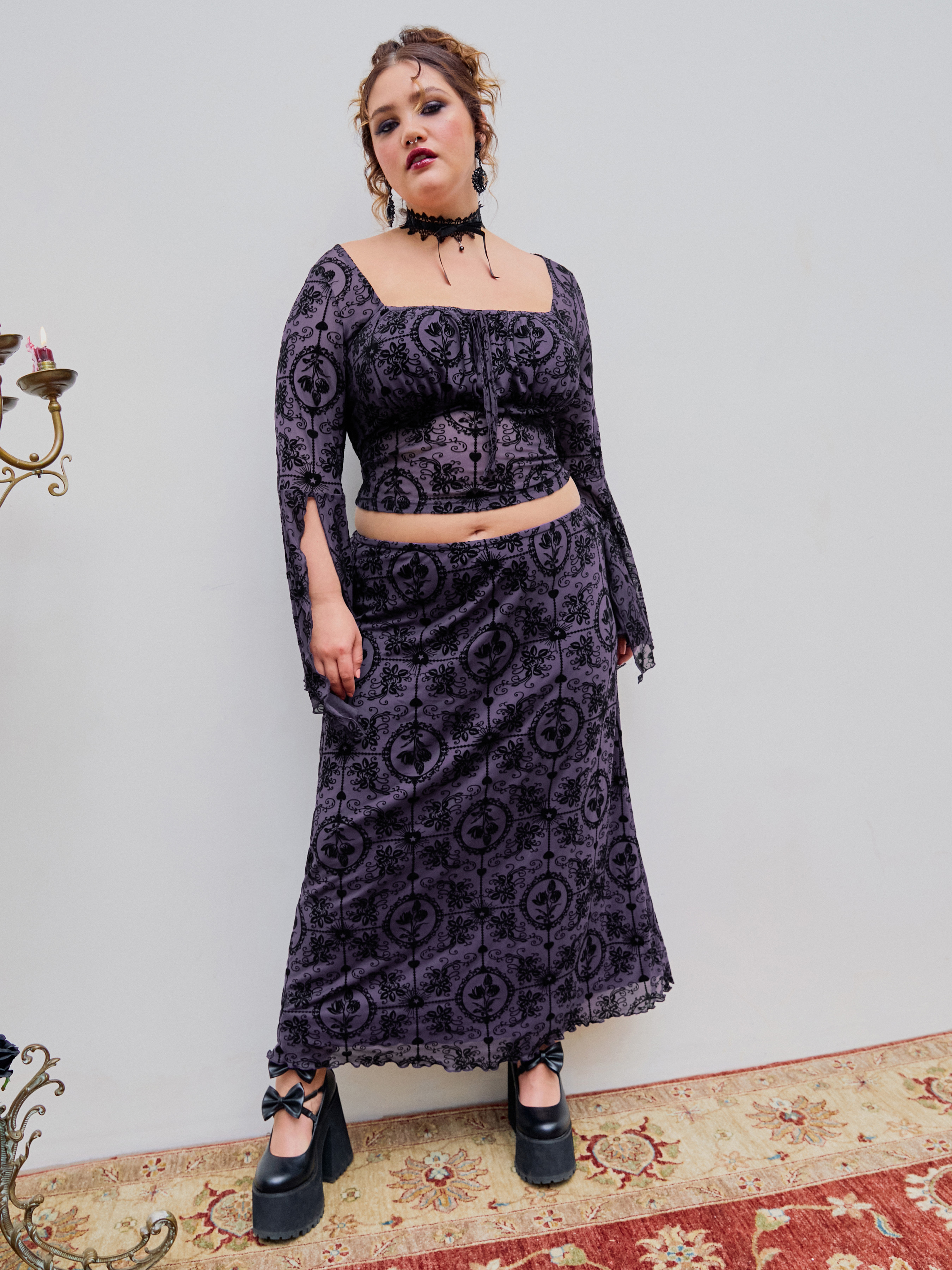 Plus size lace maxi hot sale skirt