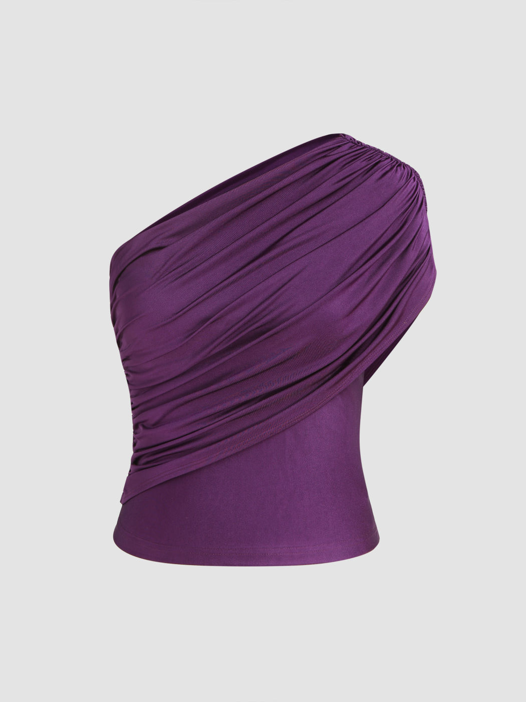 Solids, gerüschtes Crop-Top mit asymmetrischem Ausschnitt und einer Schulter