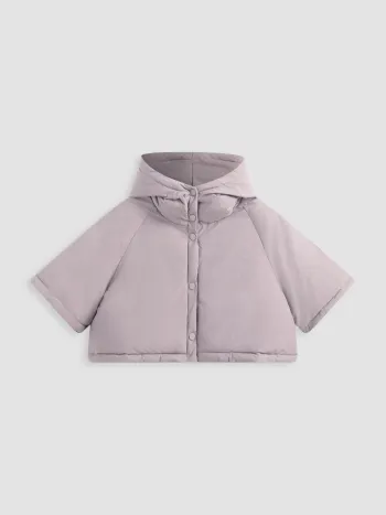  Kapuzenfester Knopf Puffer Kurz Jacke