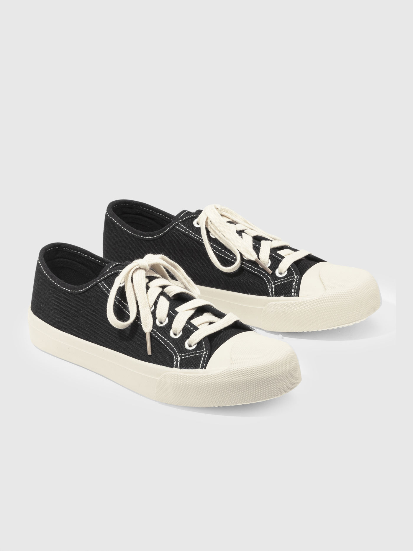 Low Top Canvas Lace Up Sneakers
