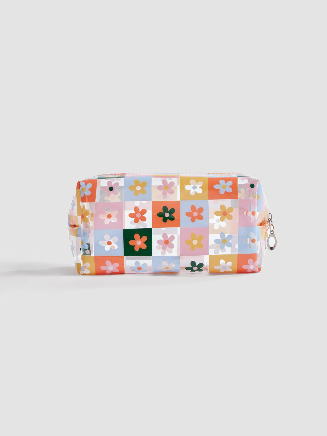 Flower Check Makeup Bag