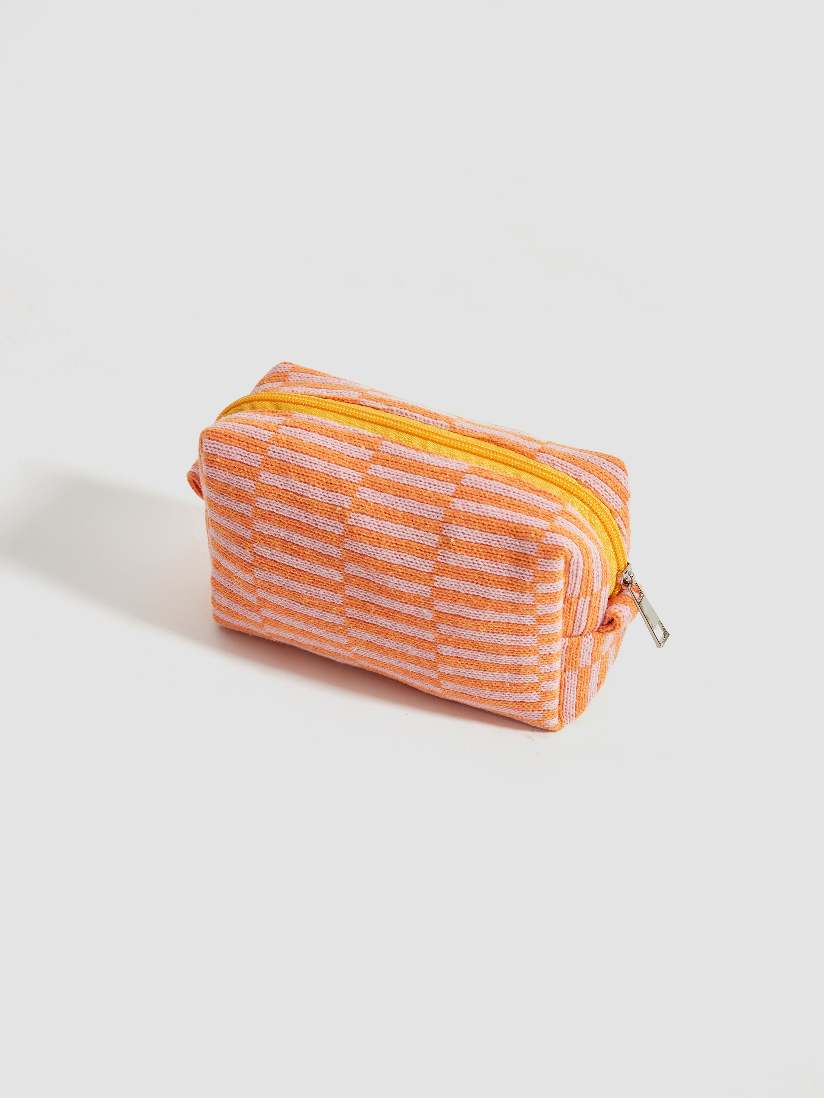 Striped Makeup Bag - Cider