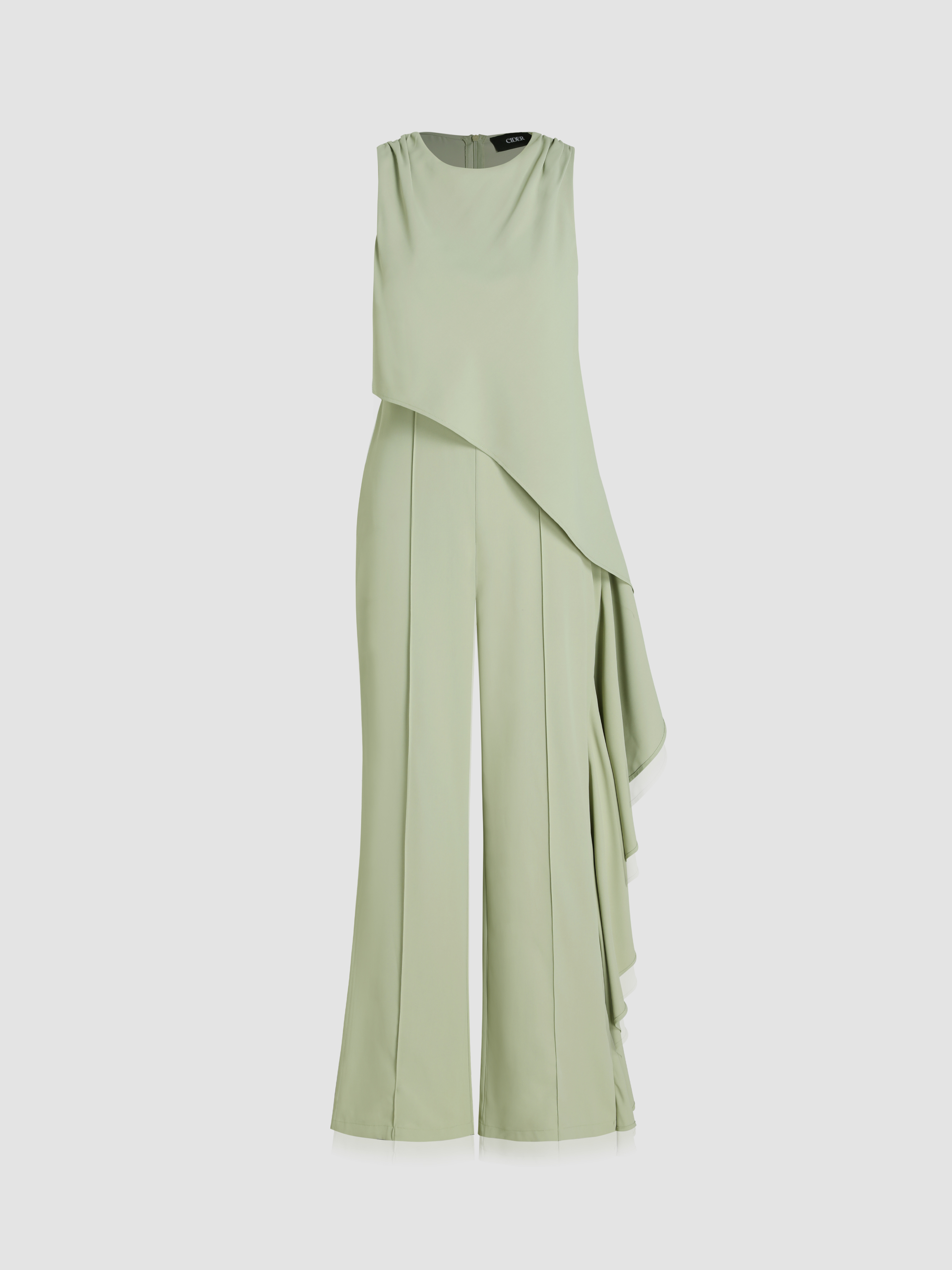 Round Neck Beaded Jumpsuit with Cutout Lemon main image 0