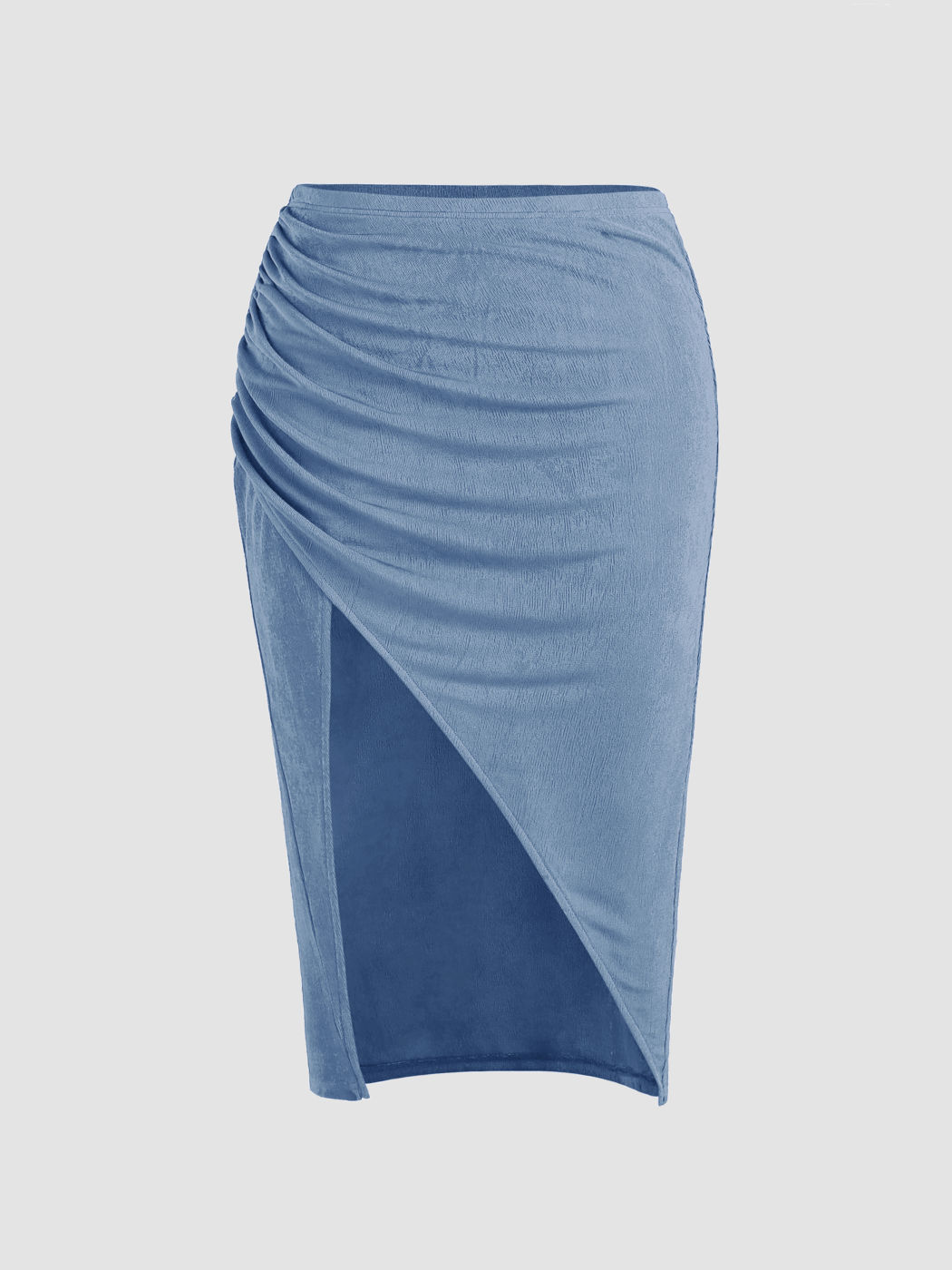 Einfarbiger Mesh-Schlitz Midirock Kurve & Plus