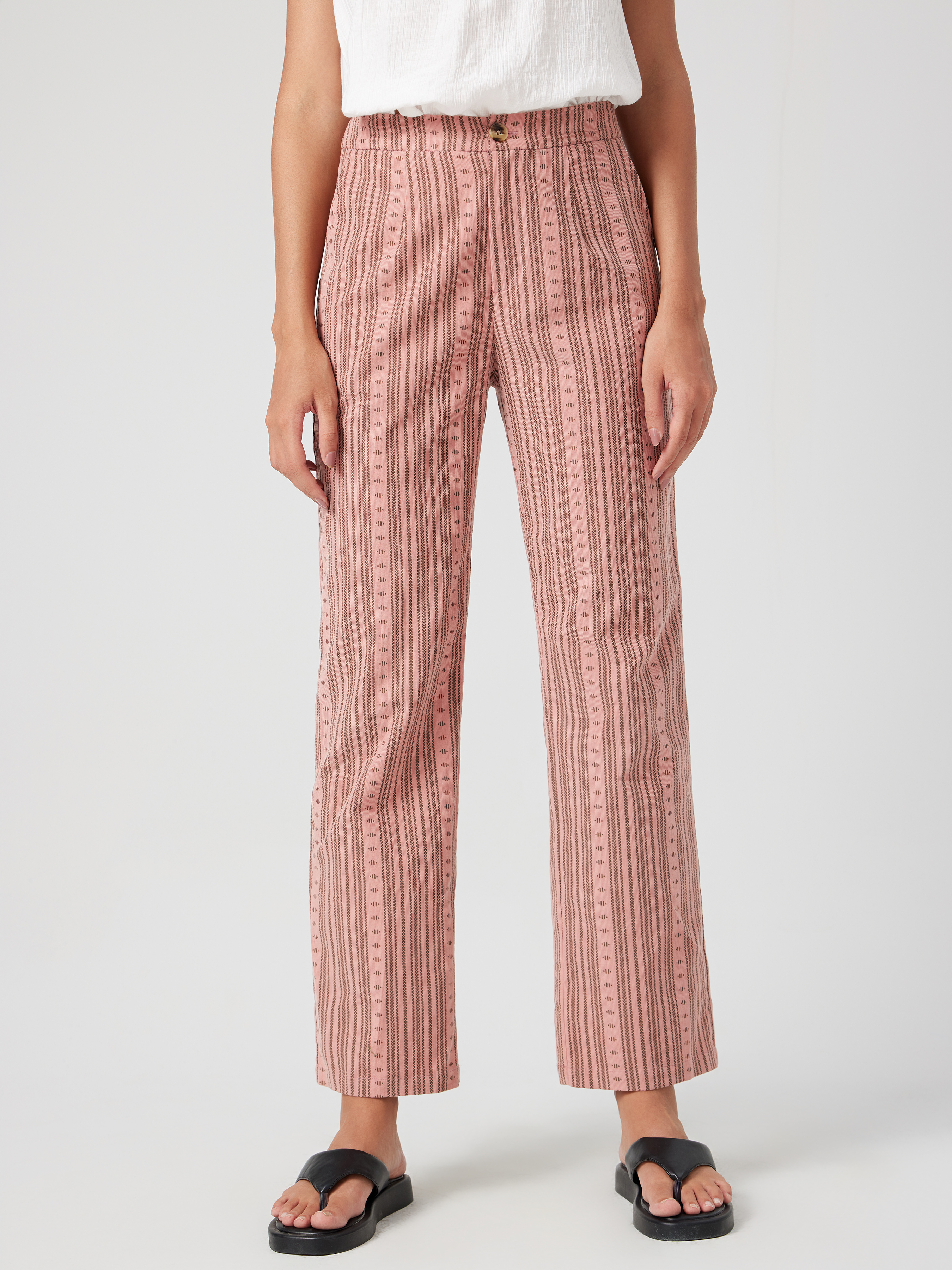 Standing By You Striped Pants- Ivory & Red – The Pulse Boutique