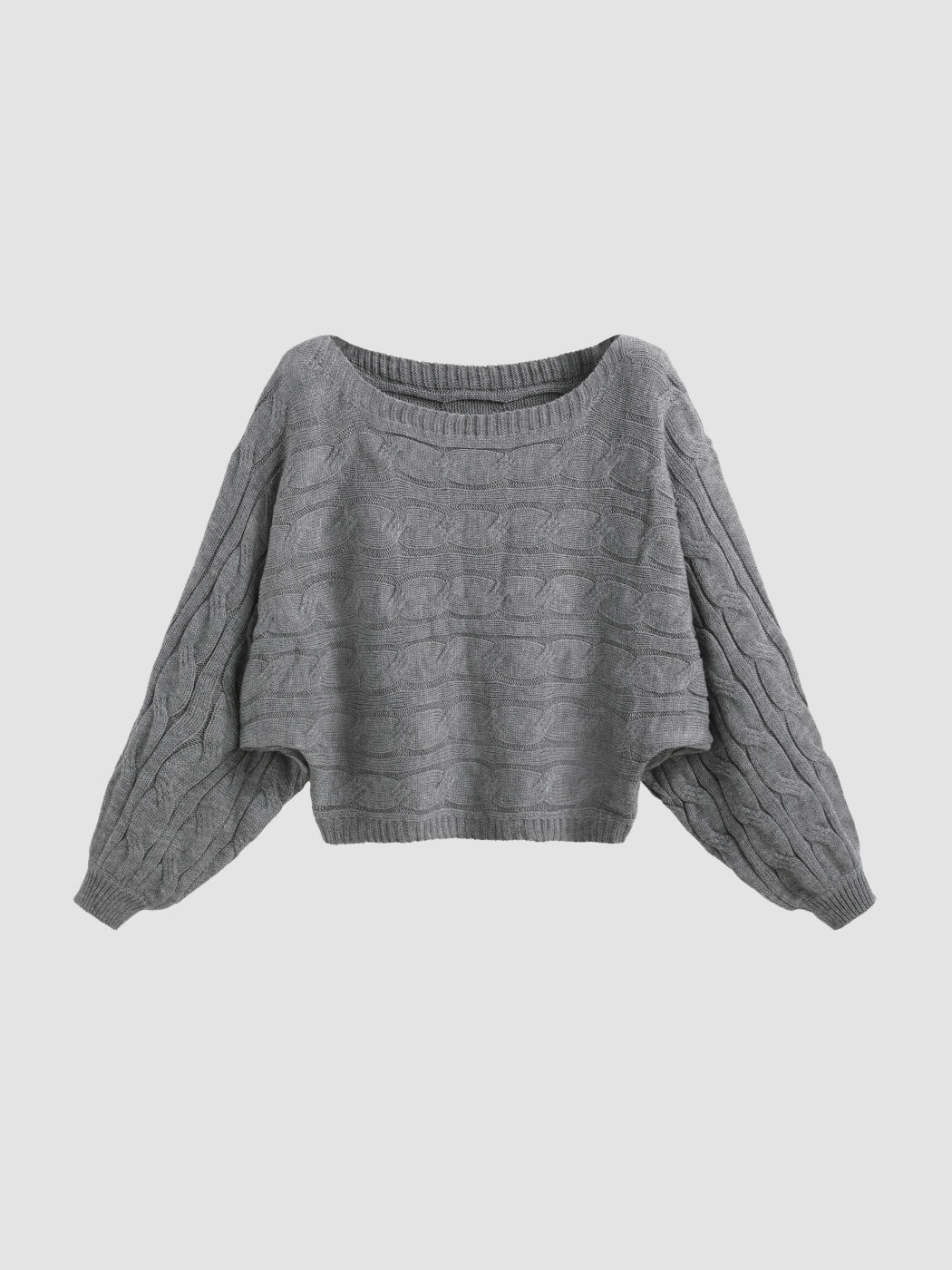 Round Neckline Geometric Knitted Long Sleeve Top Curve & Plus