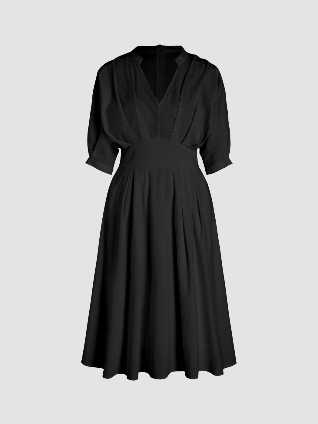 V-Ausschnitt Rüschen Maxikleid