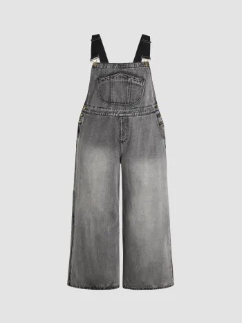 Denim Pocket Wide Leg Jumpsuit Curve & Plus