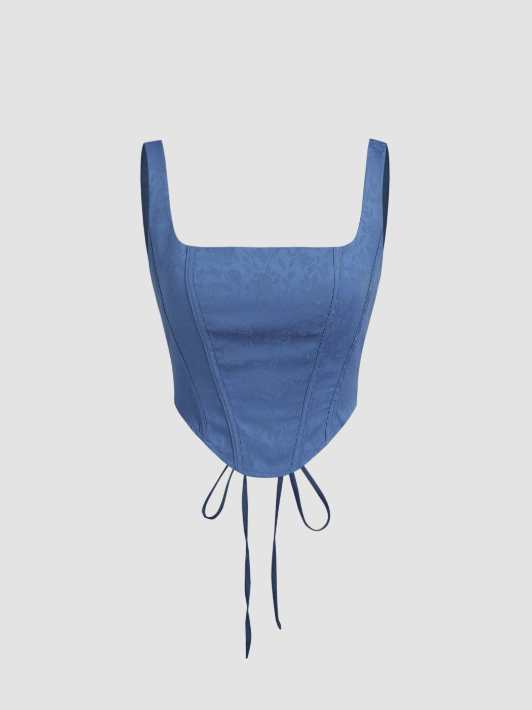 Florales Korsett mit quadratischem Ausschnitt und geknotetem Crop Tank Top