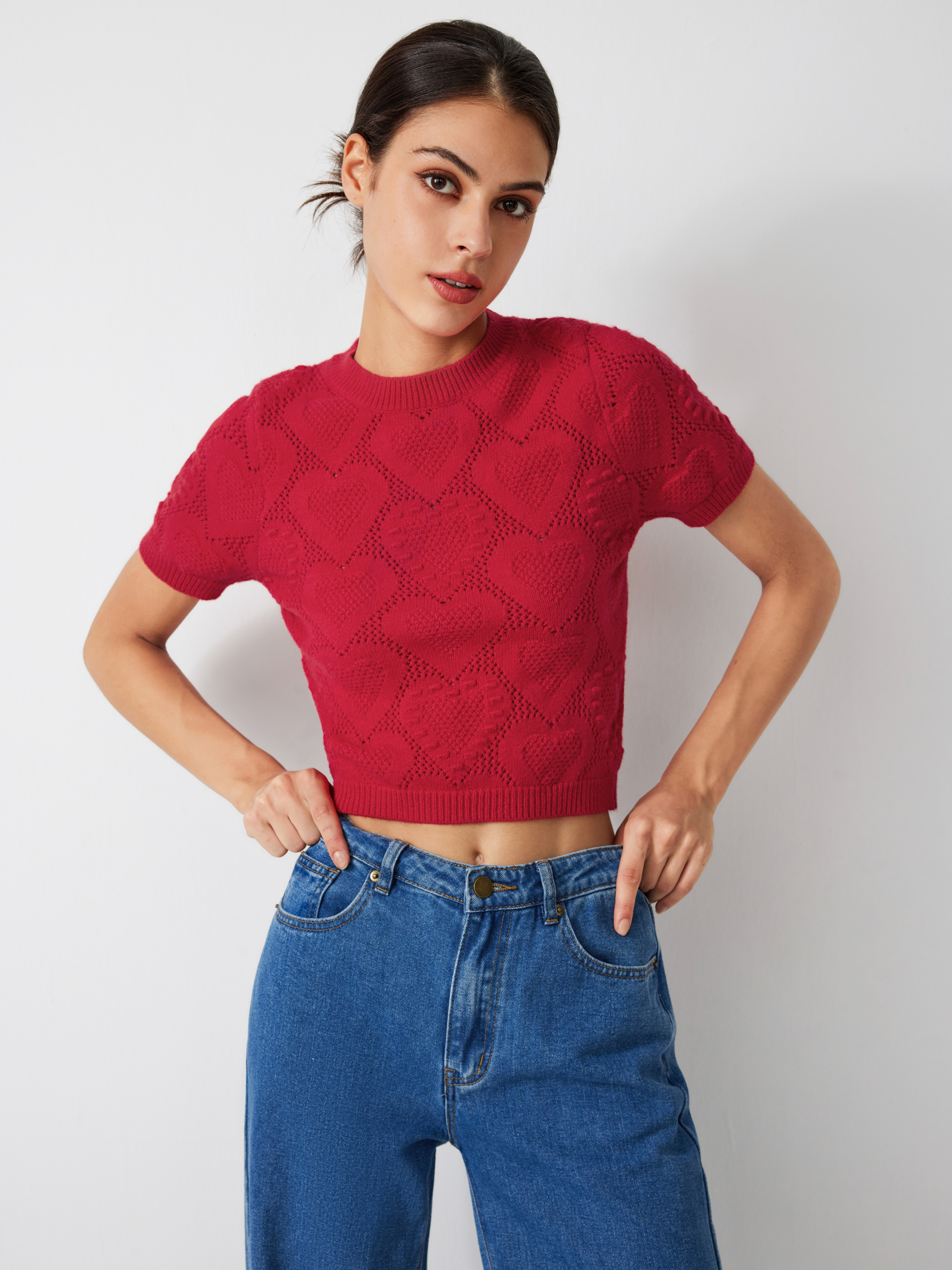 Open Heart Keyhole Cable Knit Turtleneck Sweater