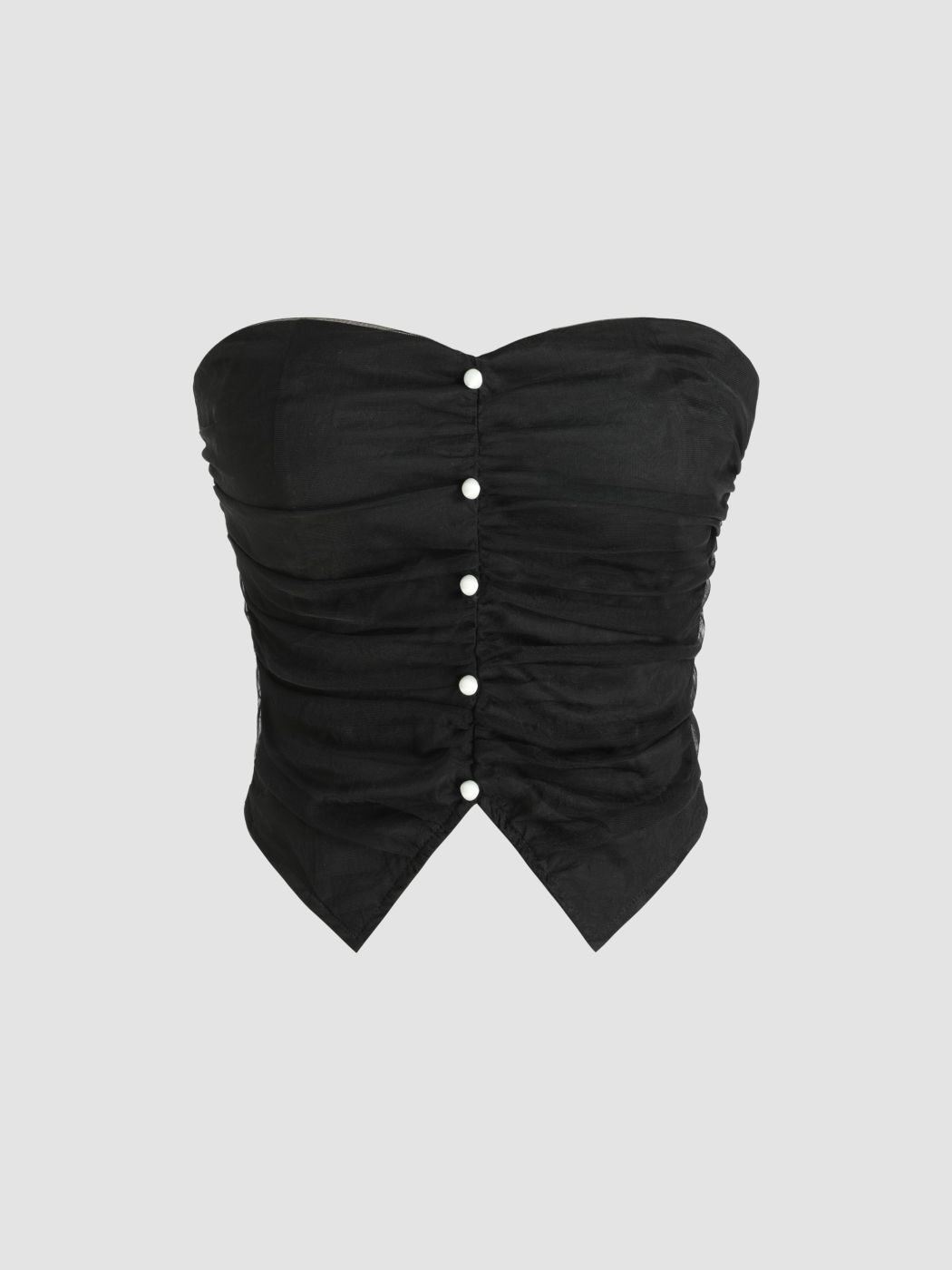  Multi-Way Solid Geraffte Tube Crop Top