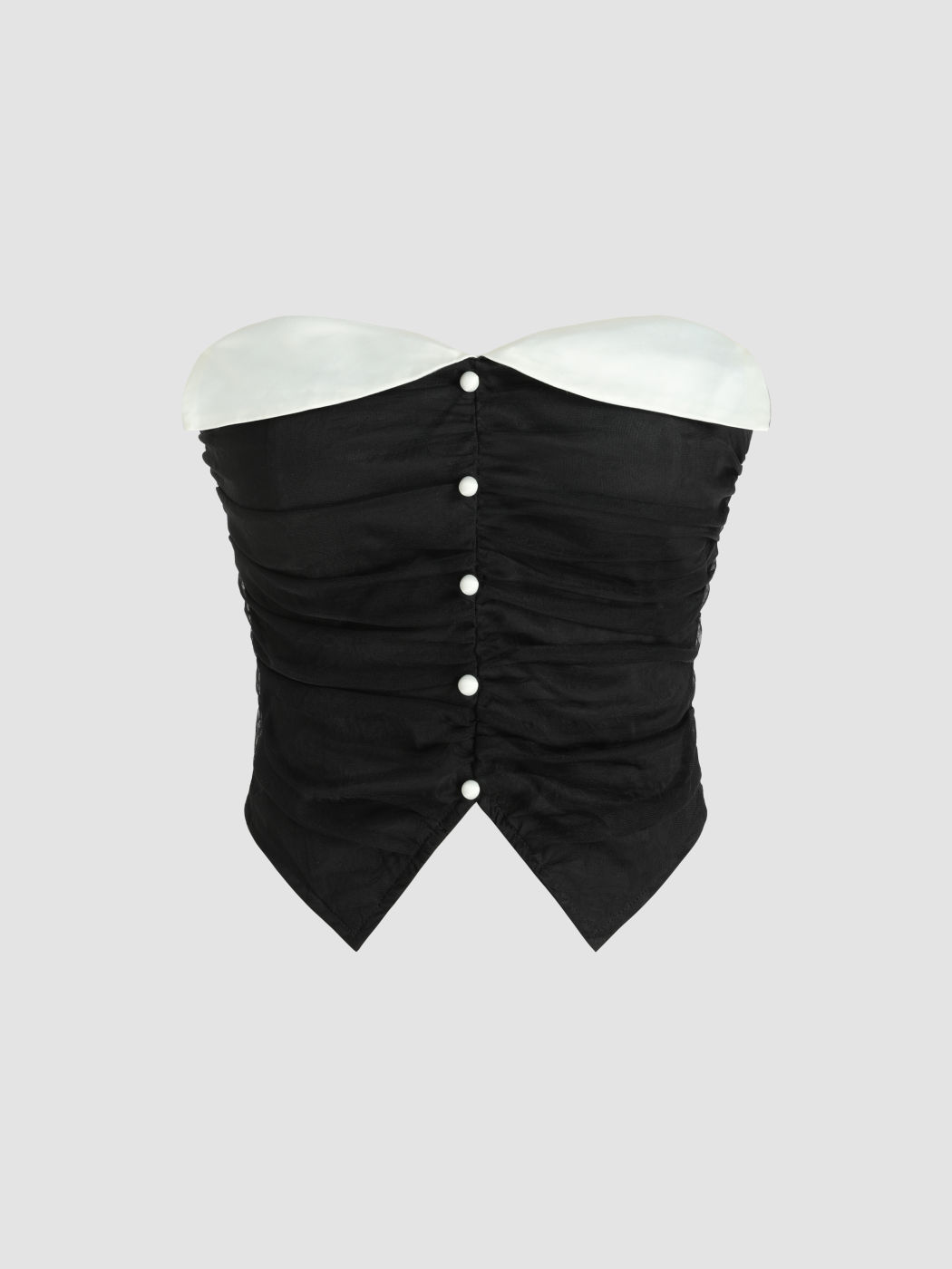  Multi-Way Solid Geraffte Tube Crop Top