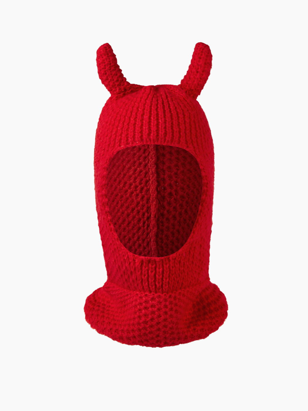  Gorro de pasamontañas de punto con cuernos