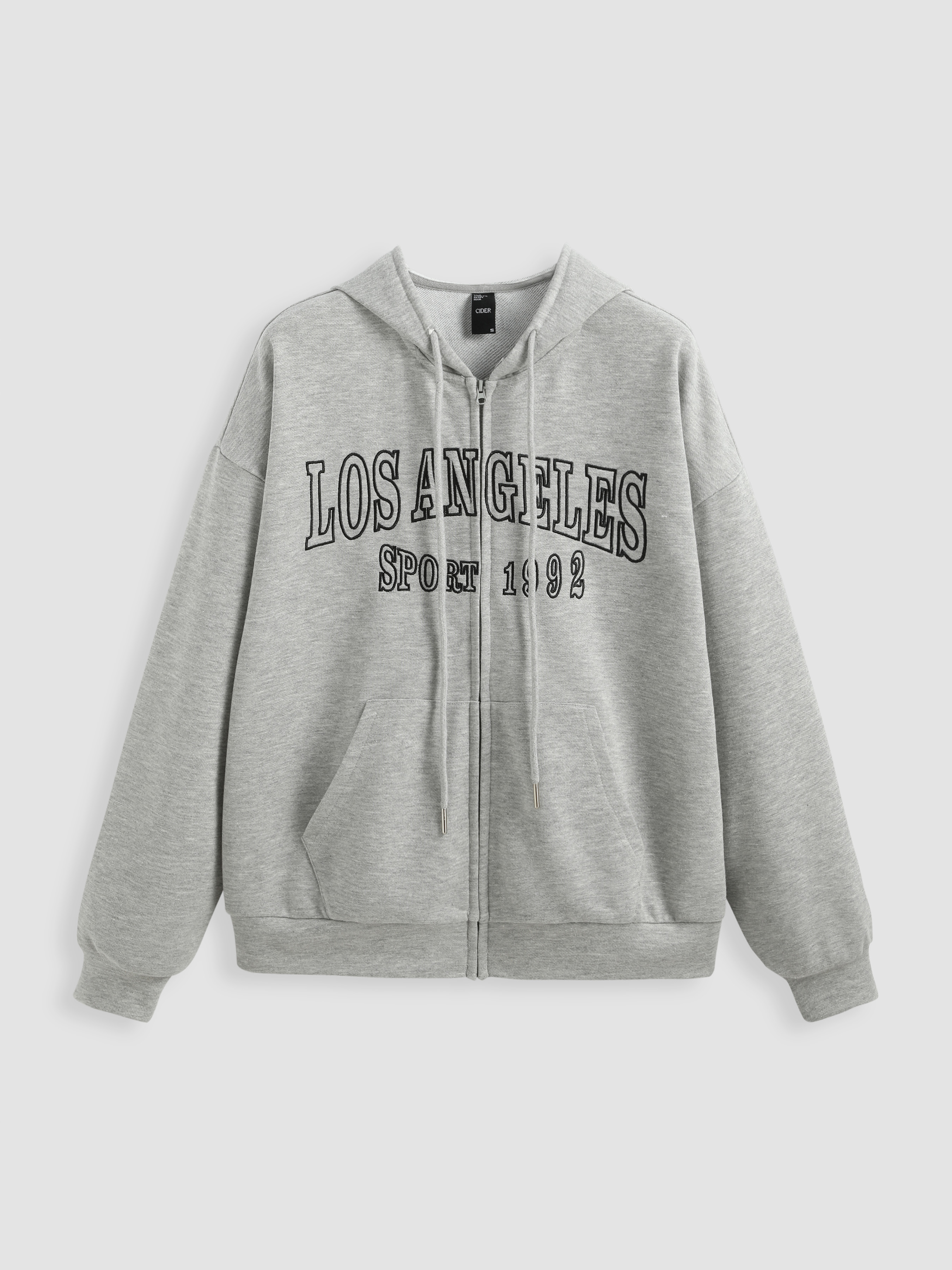 Collar Letter Patched Sweatshirt - Cider