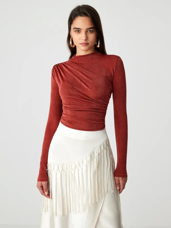 Ruched Long Sleeve Top