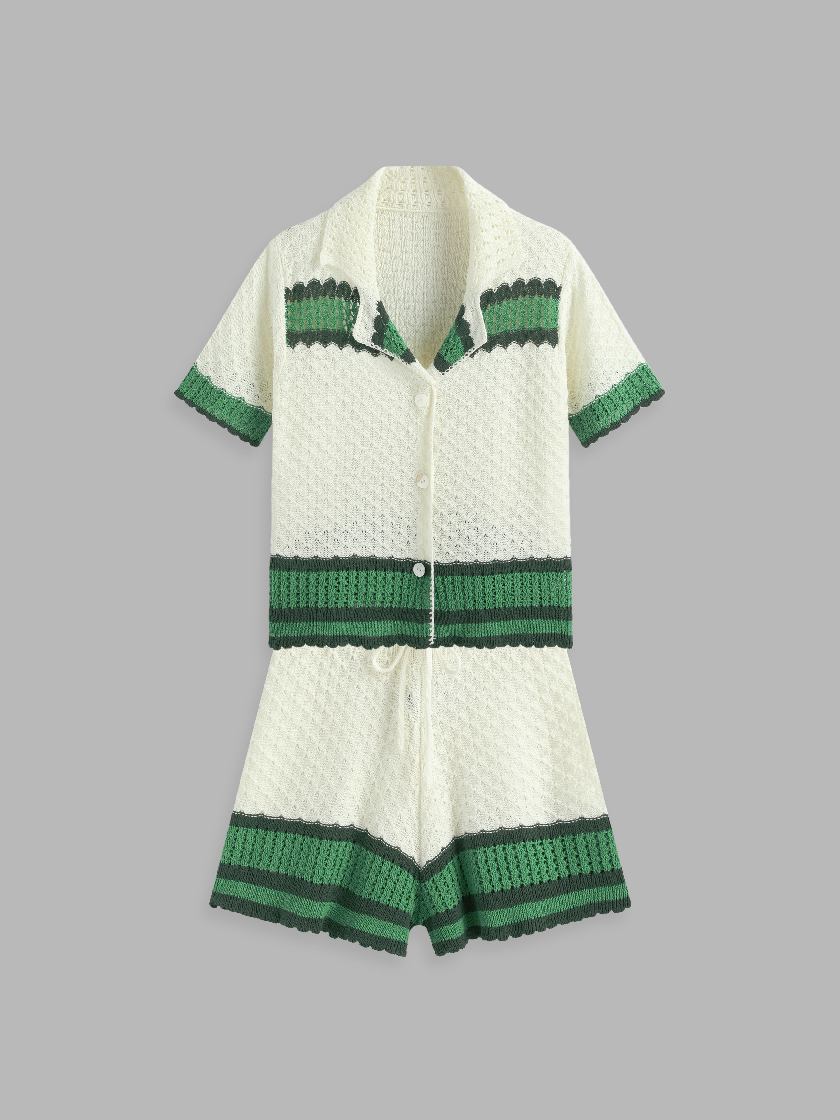 【SCENERITY】Medi collar short sleeve knit RT No. 11361 VERTICAL KNIT HENRY COLLAR SHORT SLEEVE – REALTAKAI