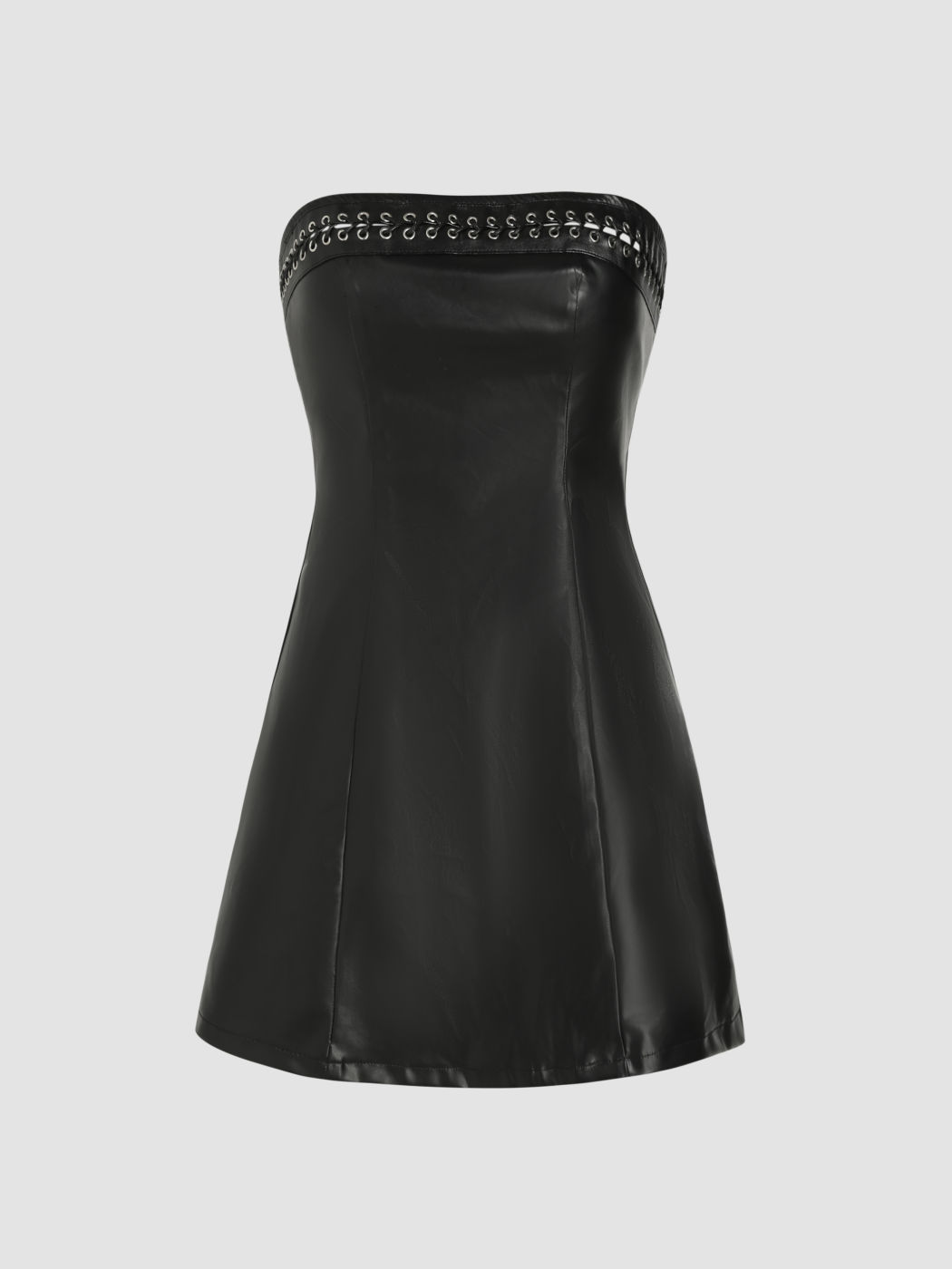  PU-Rohr-Ring Minikleid