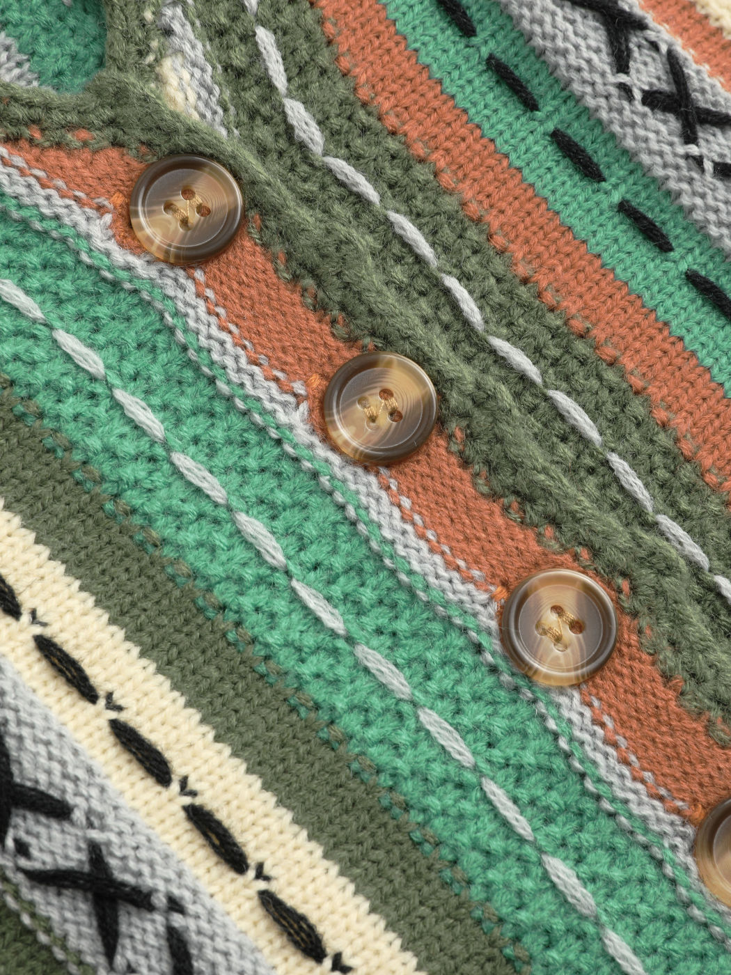 Gestreifte Strickweste aus Jersey mit V-Ausschnitt