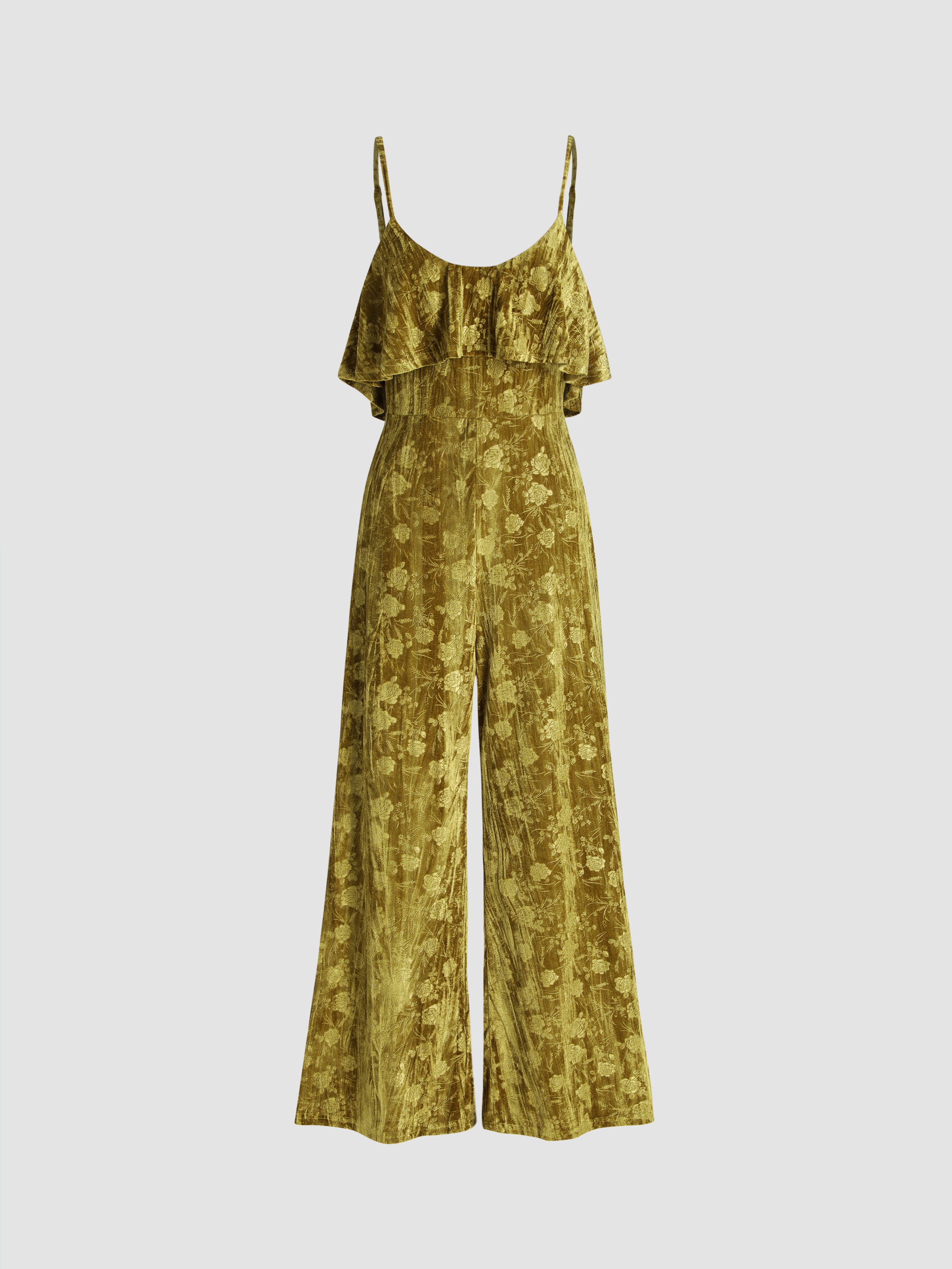 Floral Print One Shoulder Belted Vcay Jumpsuit main image 1