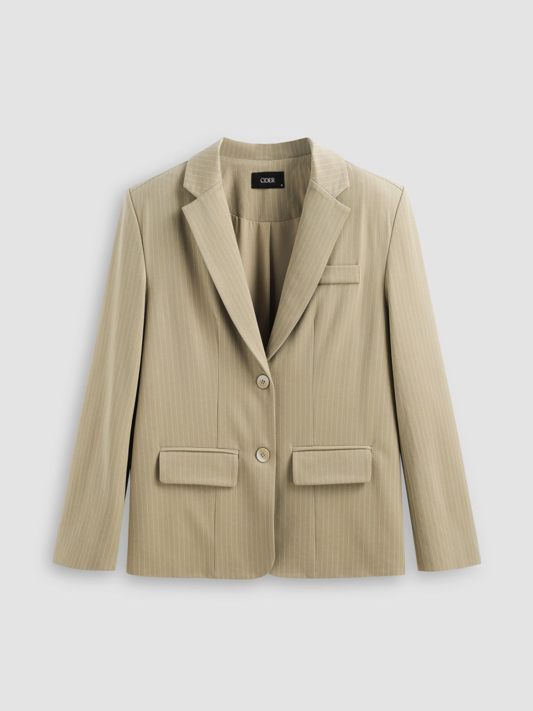 Blazer mit Streifenkragen und Knöpfen