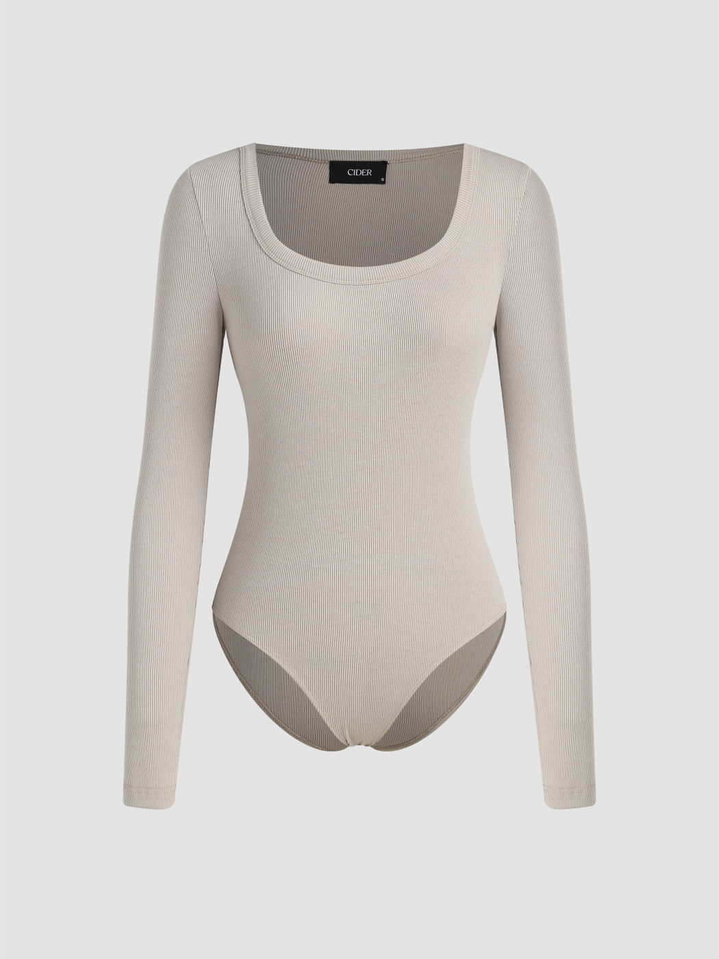 U-neckline Solid Bodysuit
