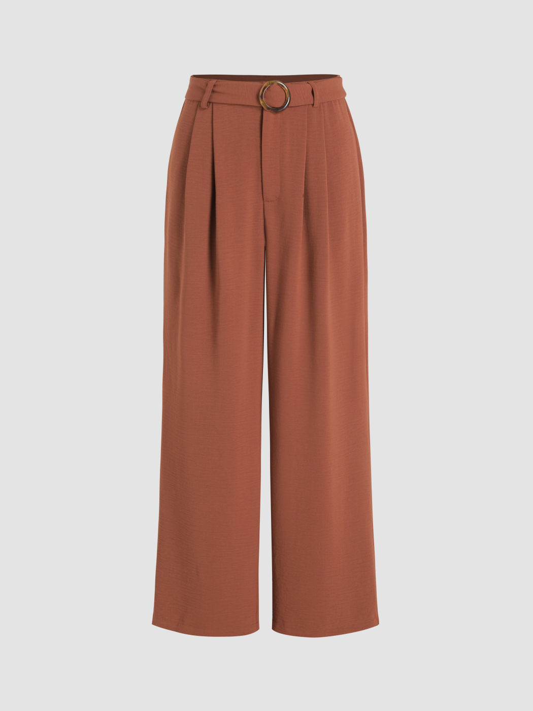  Feste Hohe Taille Plissierte Weite Hosen Mit Gürtel