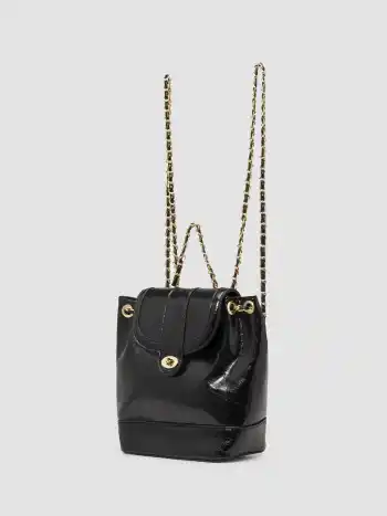 Ketten-Rucksack mit Schnalle und Kordelzug