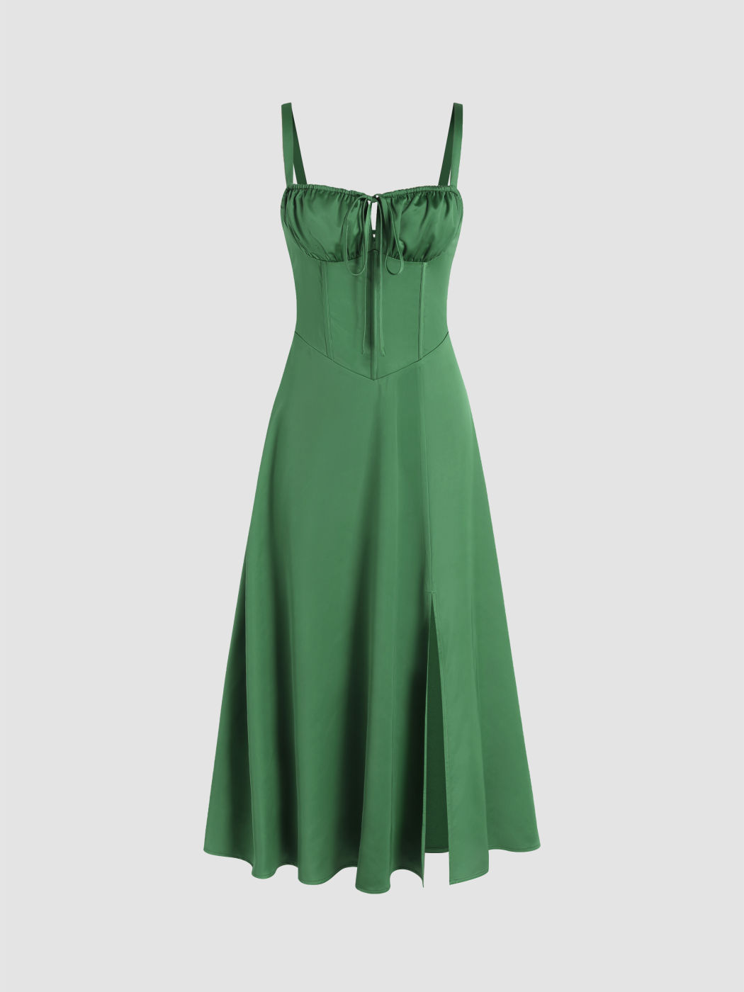  Schleifenkorsett Quadratischer Ausschnitt Maxikleid