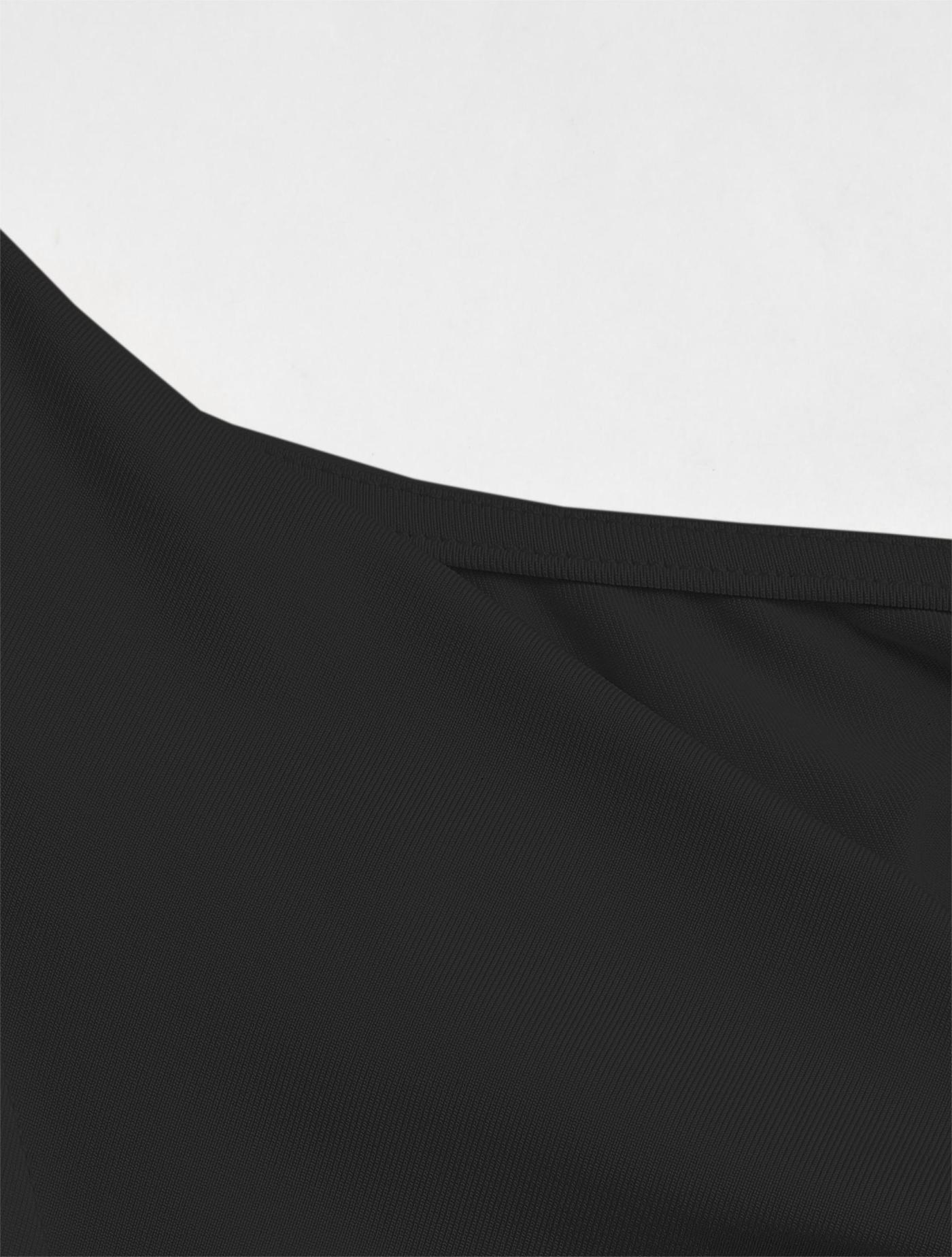 Cowl Neck Solid Ruched Long Sleeve Crop Top Curve & Plus