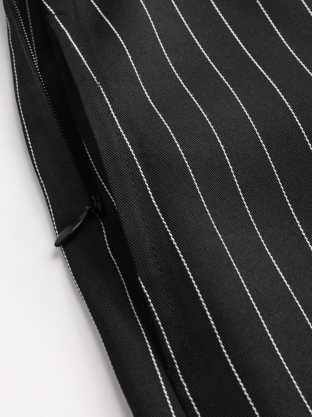 Mid Waist Striped Pleated Wide Leg Trousers