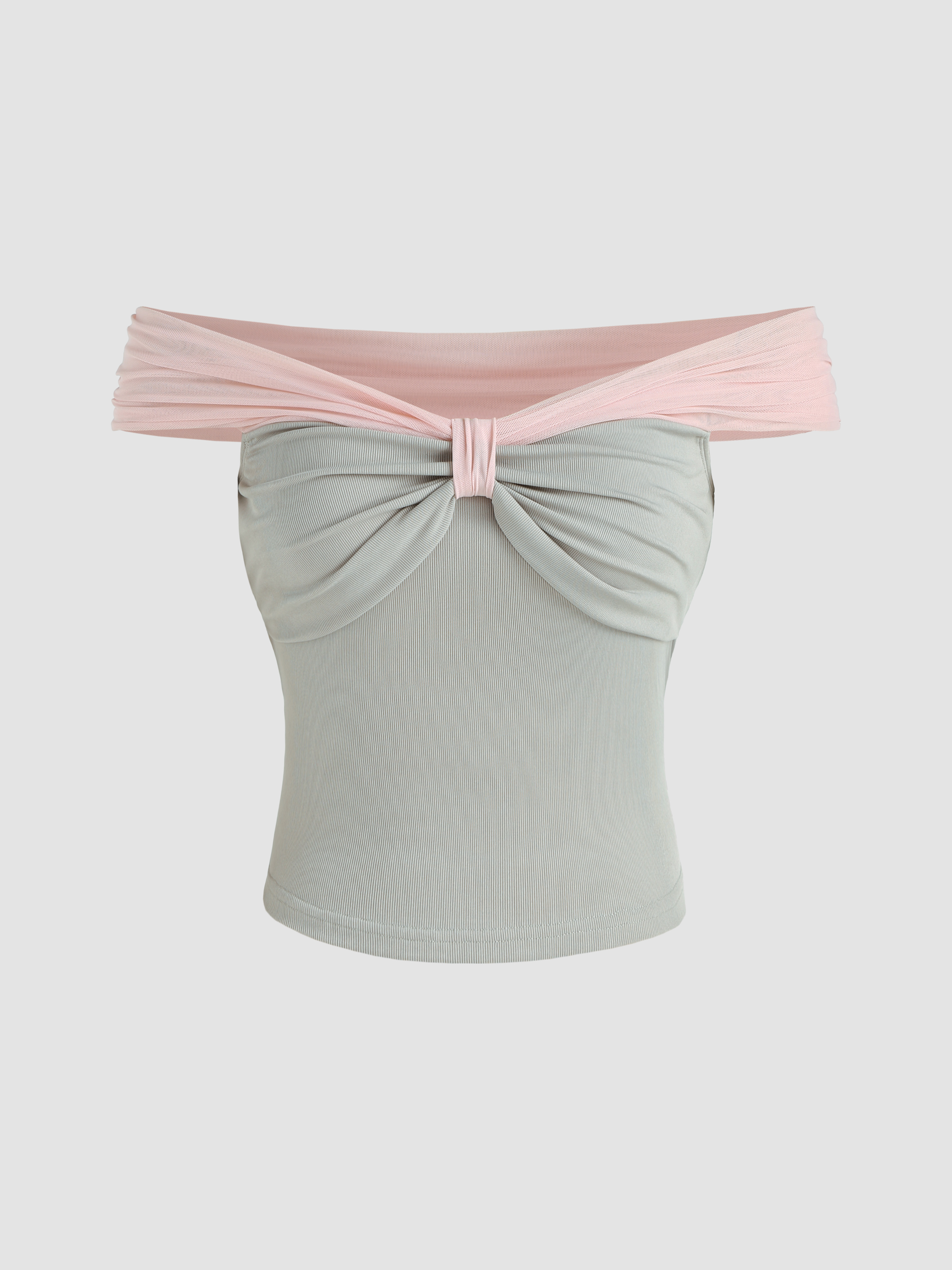 Jersey Off shoulder Bow Top Cider