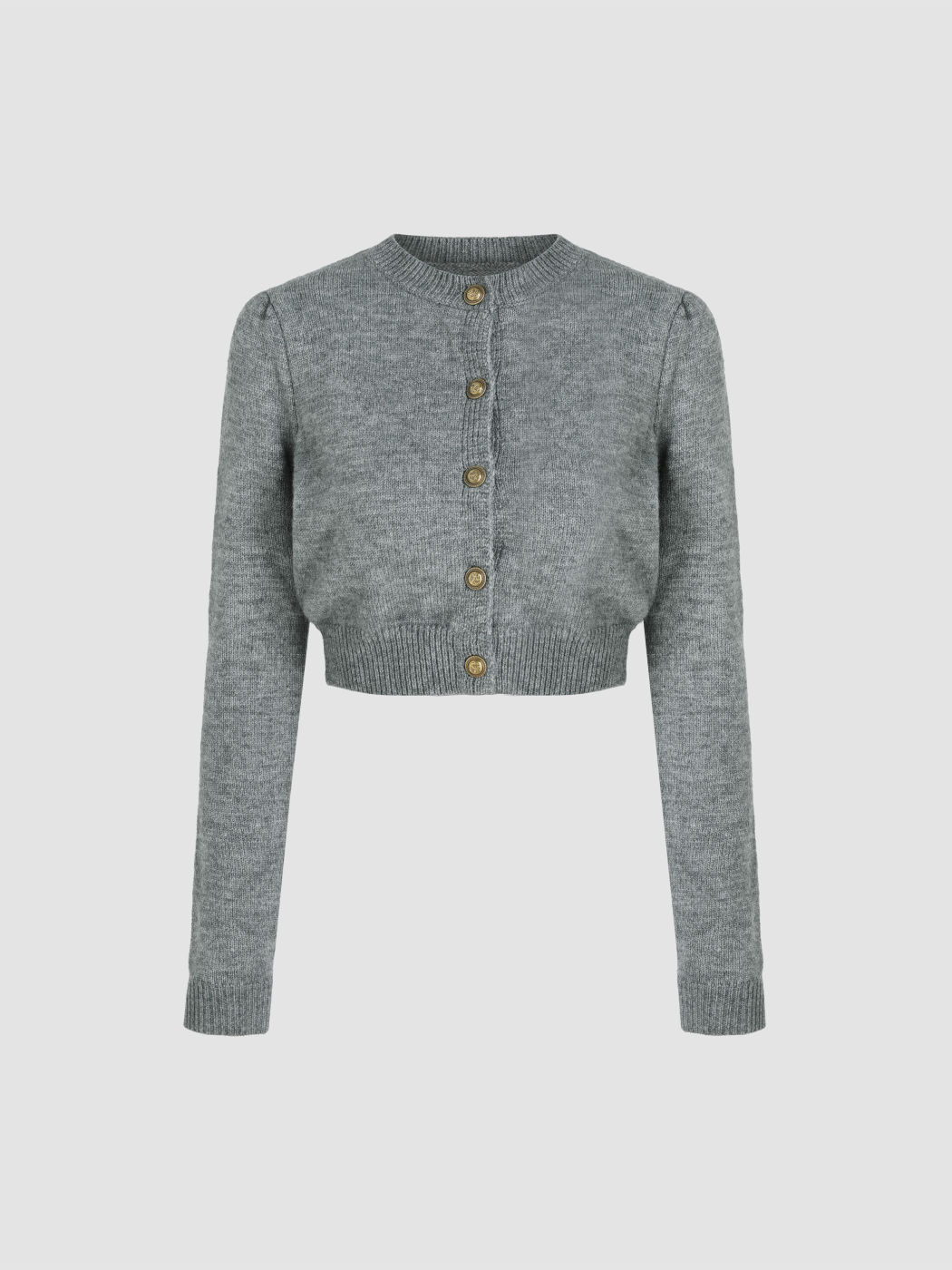 Strickjacke mit rundem Ausschnitt und Knöpfen