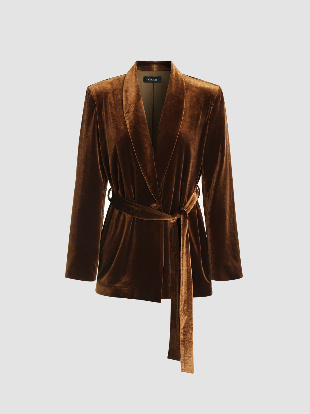 Velvet Blazer With Belt