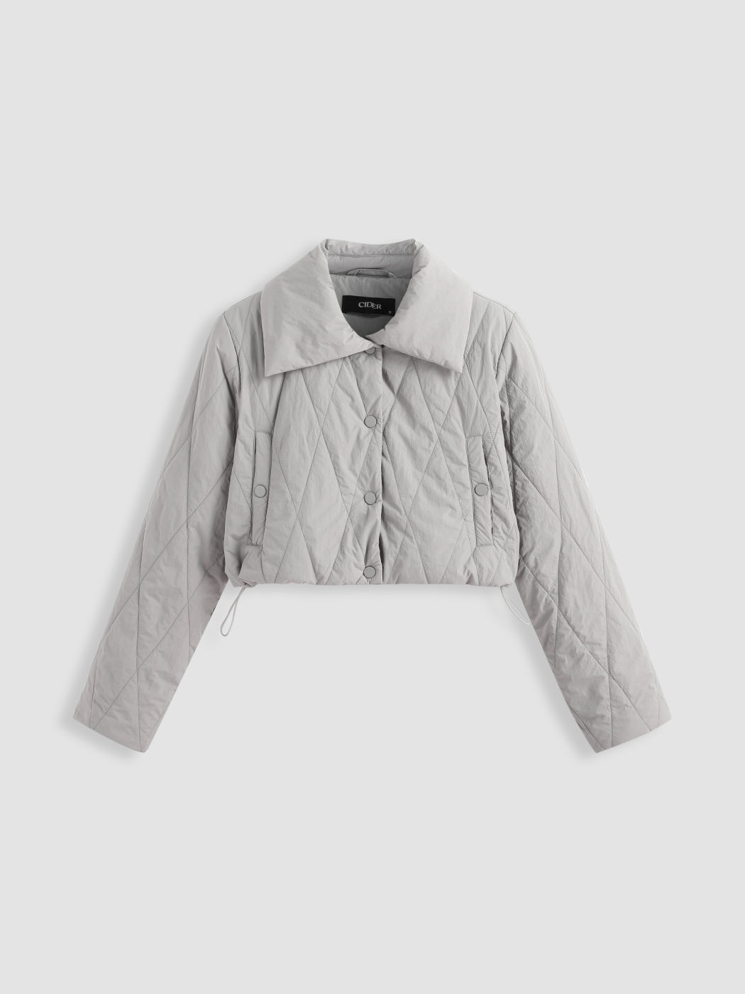  Kragen Geometrischer Crop Puffer Mantel