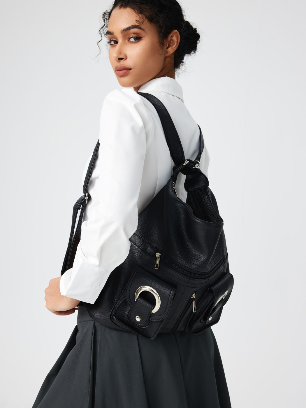 Large Capacity Pocket Hobo Crossbody Backpack