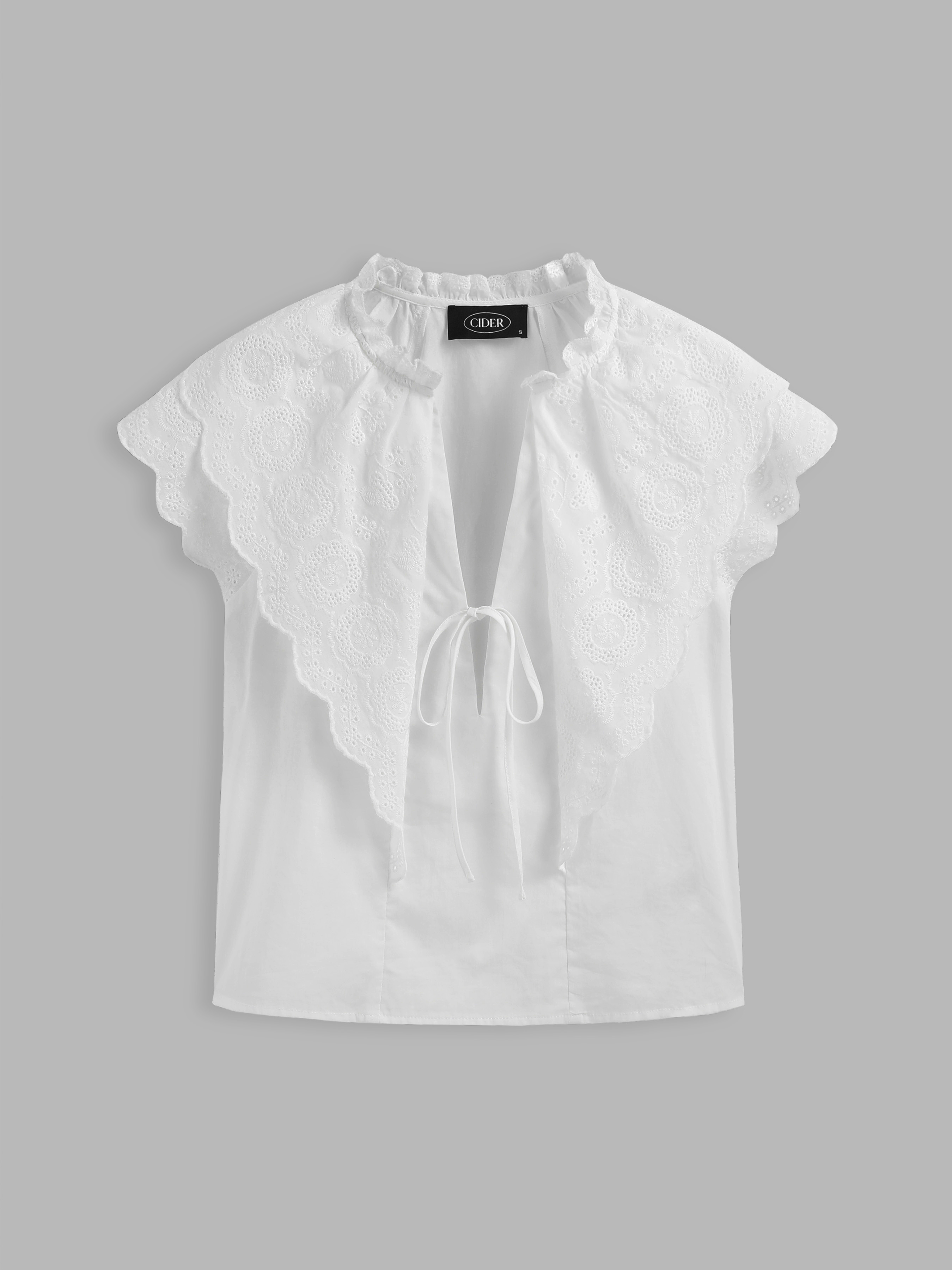 Bowknot Short Sleeve Round Neck Knit Top main image 0