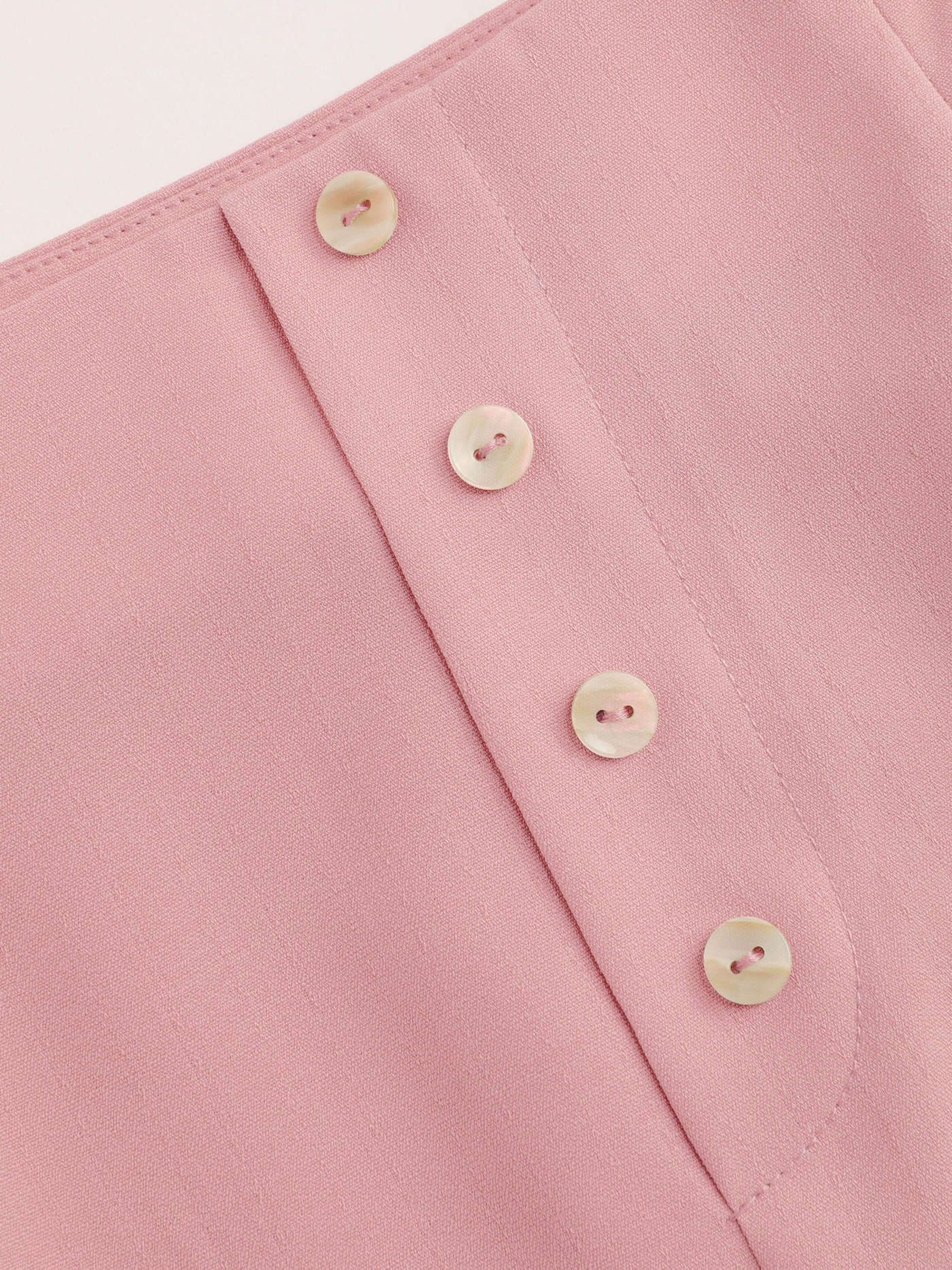 Mid Waist Solid Button Mini Skirt