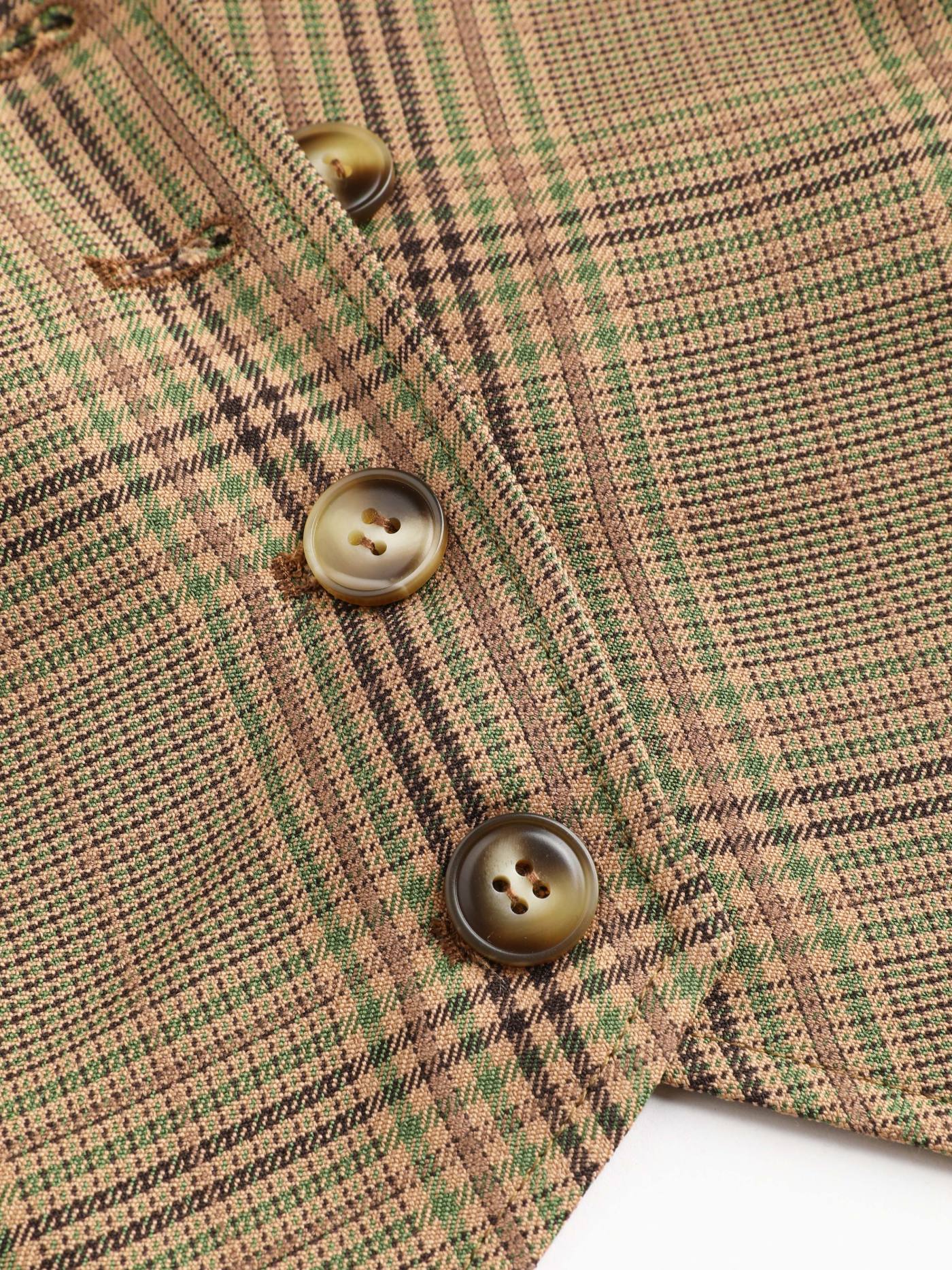V-neck Check Blazer Vest