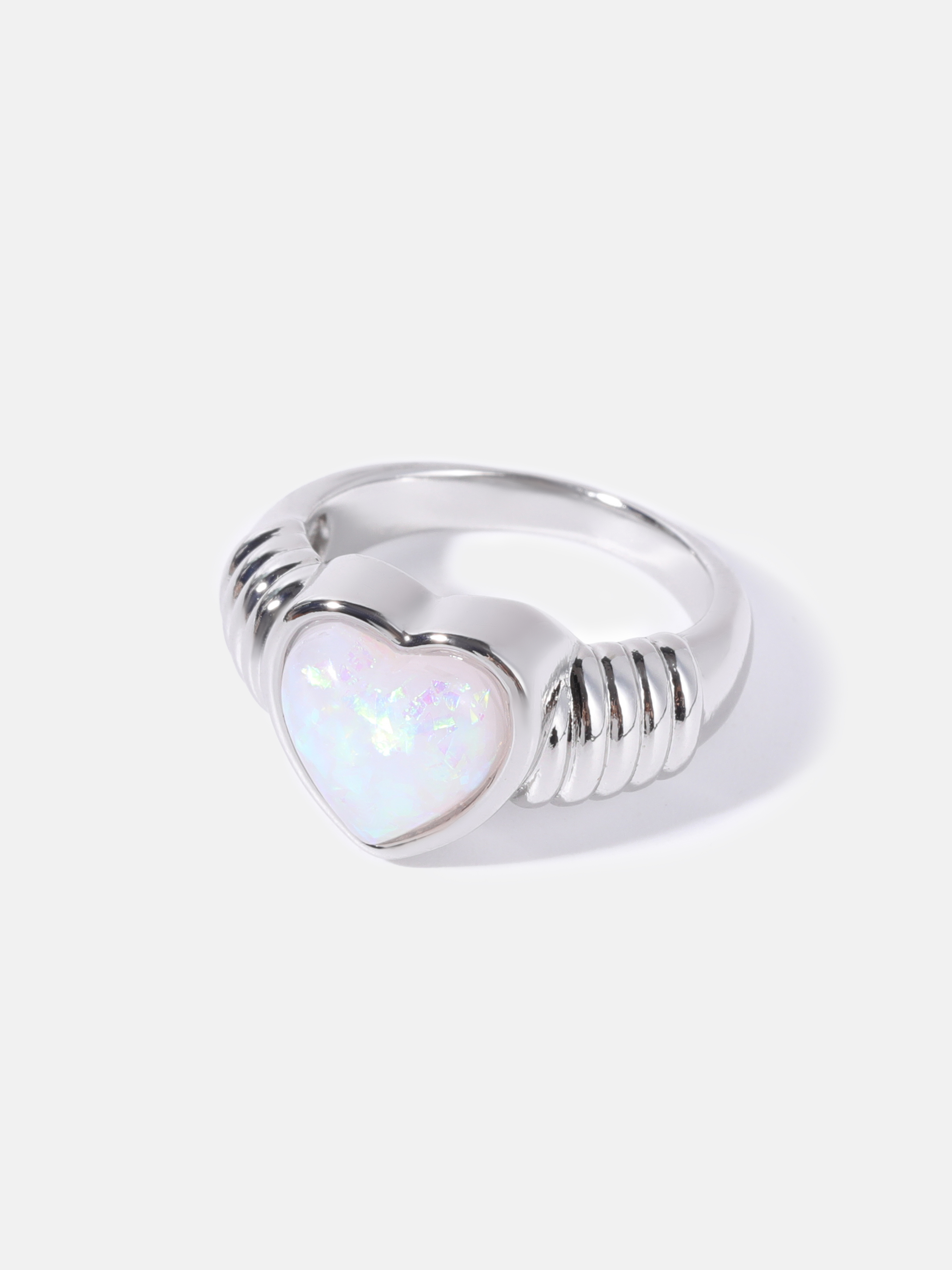 Opal Heart Decor Ring - Cider