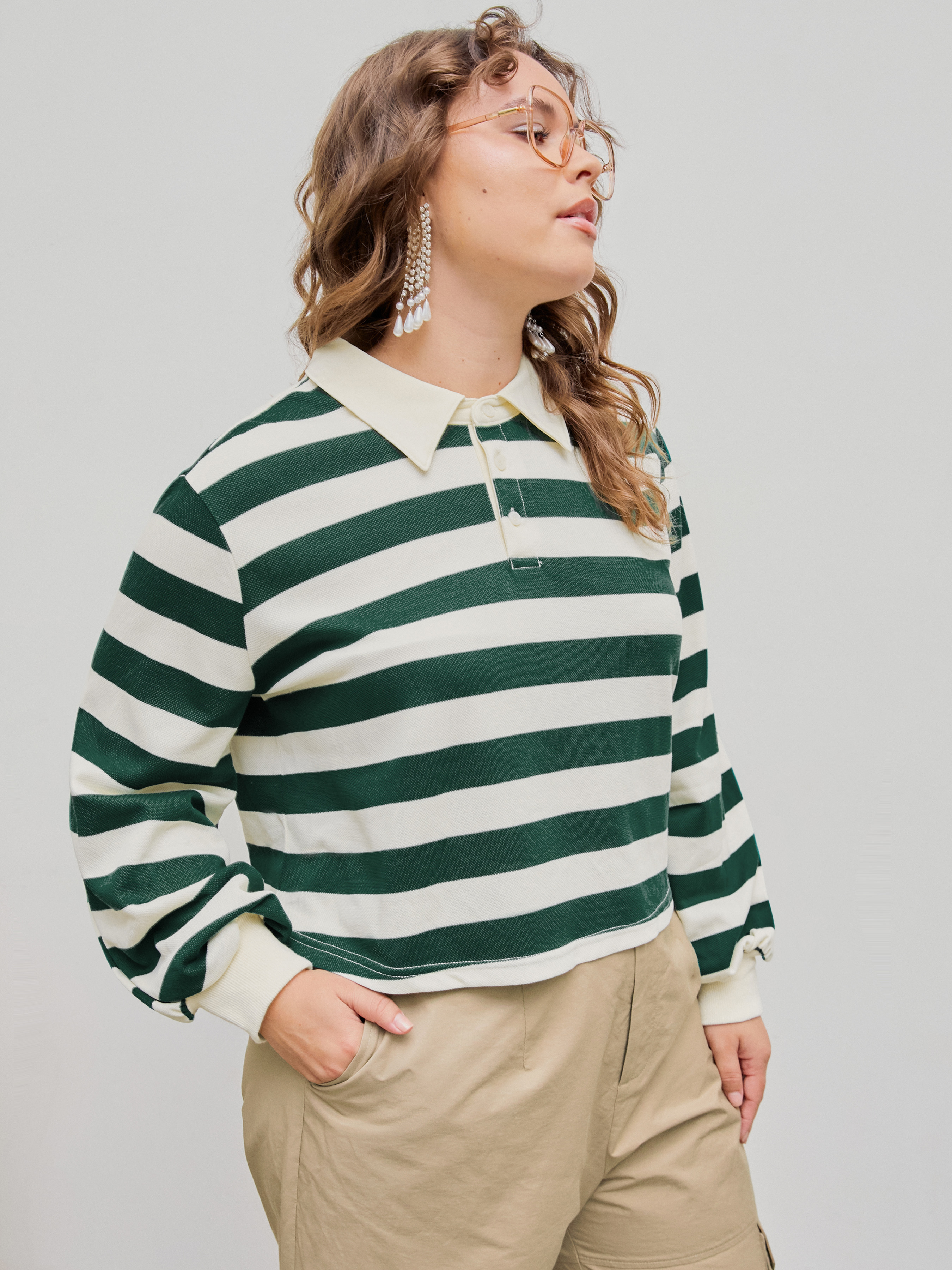 FIRECRACKER Striped Long Sleeve Sweatshirt