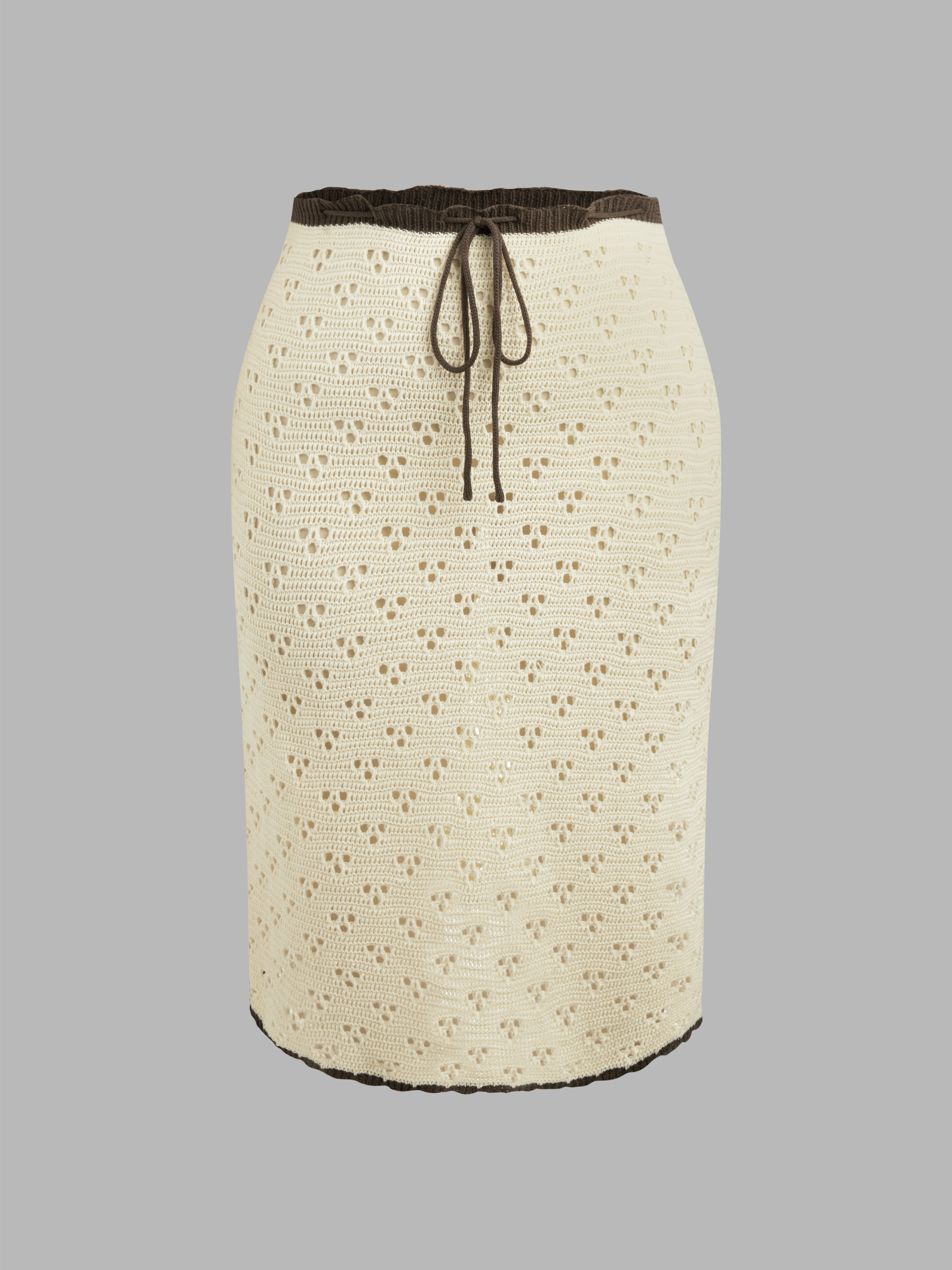 Curve variated brushed rib knitted Camel midaxi skirt main image 1