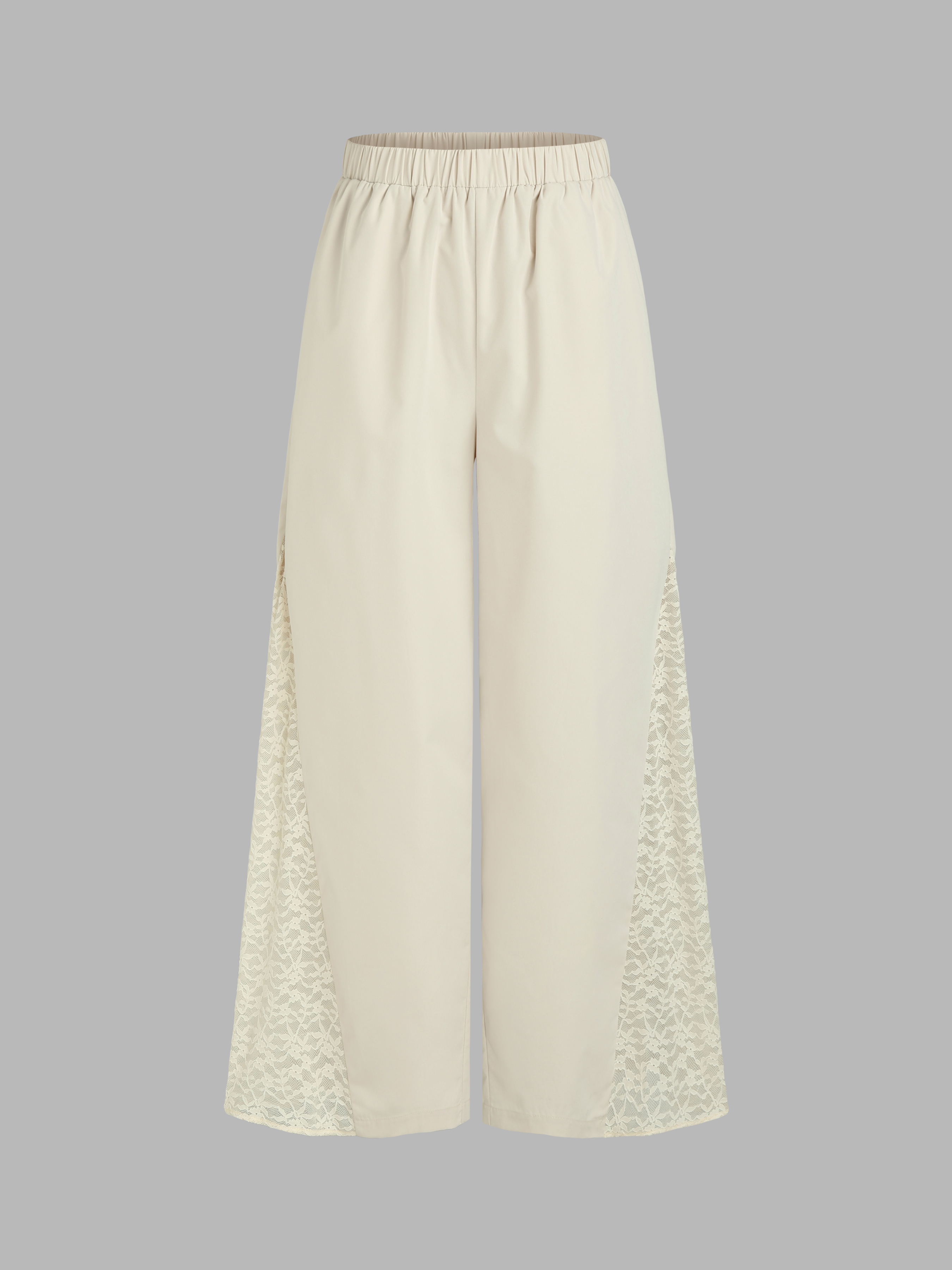 White palazzo pants with pockets and belt