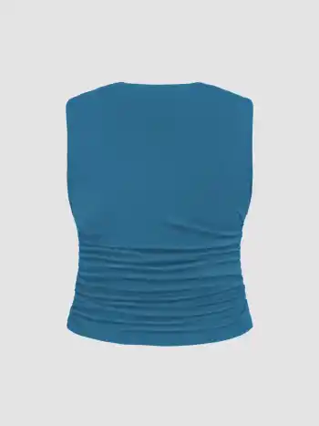 Sleeveless Ruched Crop Top Curve & Plus