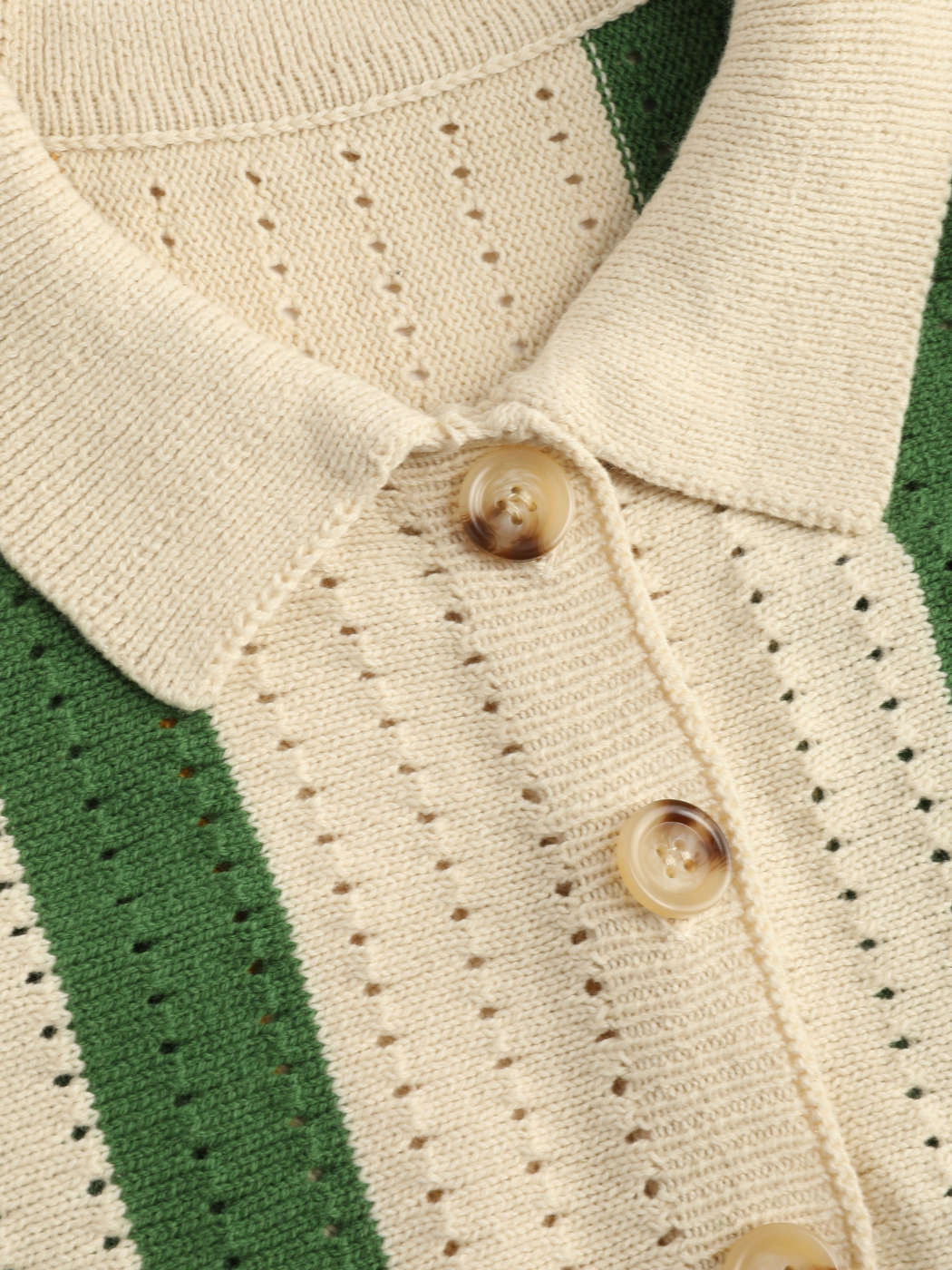 Knit Striped Polo Top - Cider