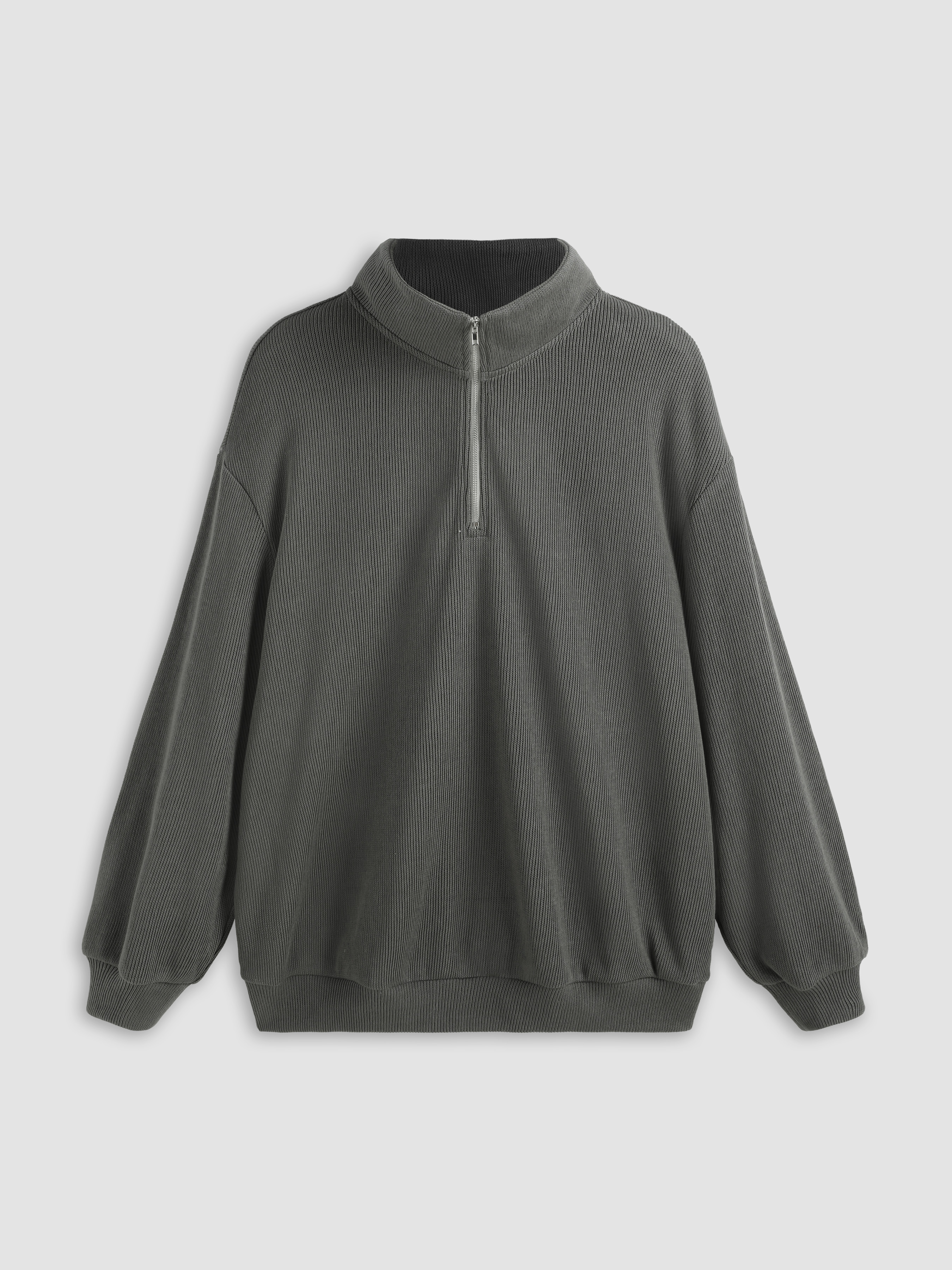 Corded oversized discount quarter zip sweatshirt