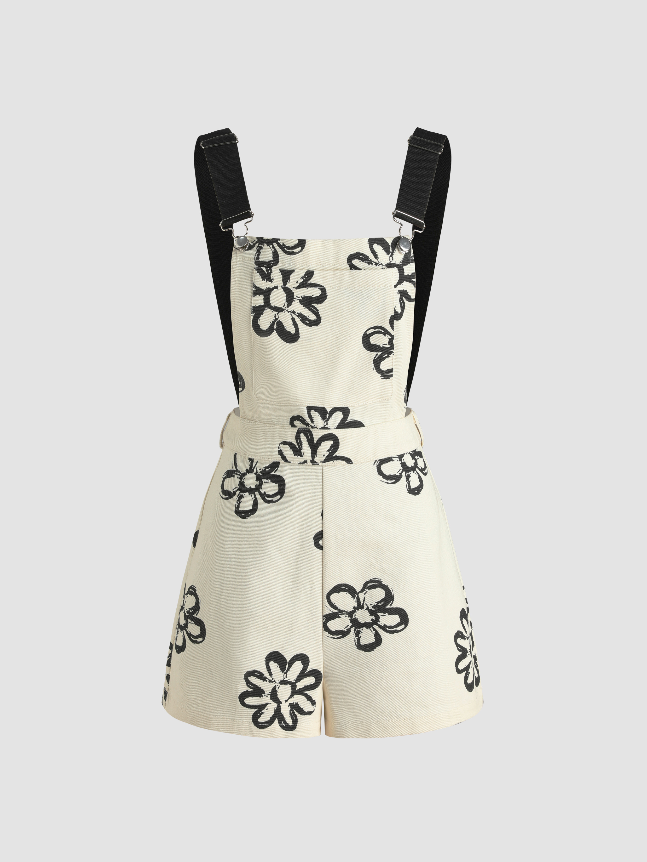 Square Neck Floral Romper Cider