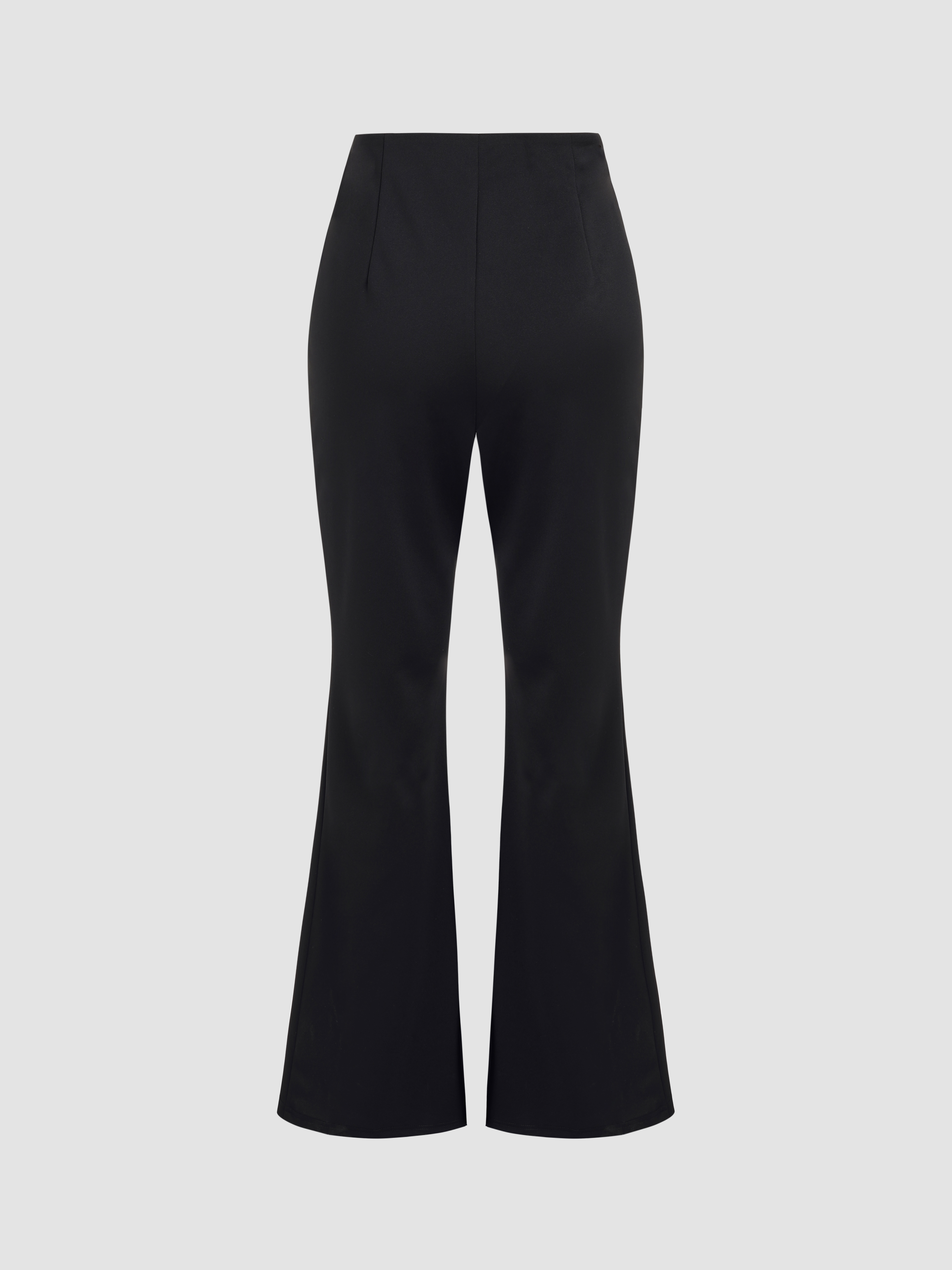 Jersey High Waist Knotted Ruched Flared Pants - Cider