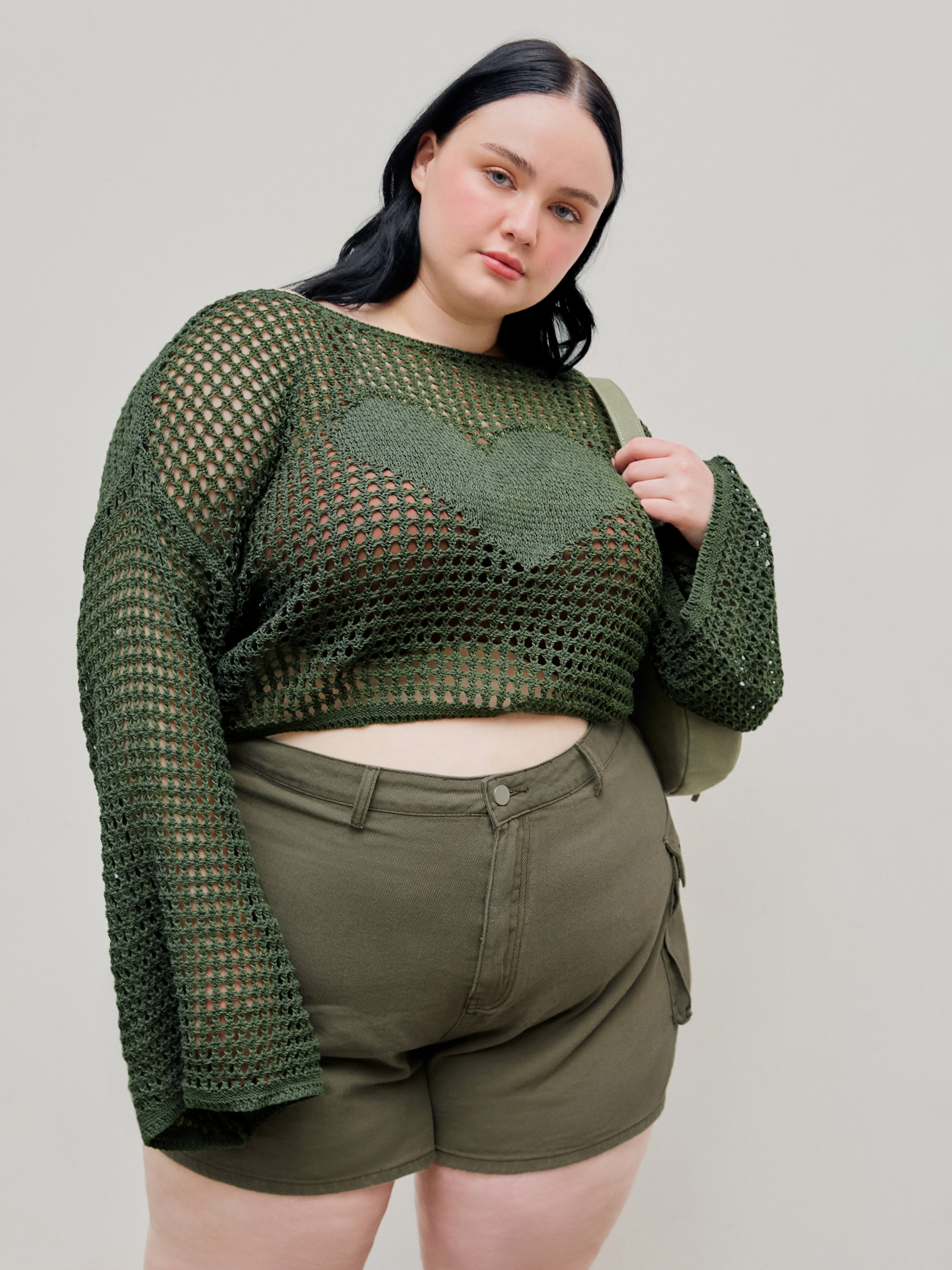 トップス S open knit tops heart Open Heart Knit Top – ap0cene